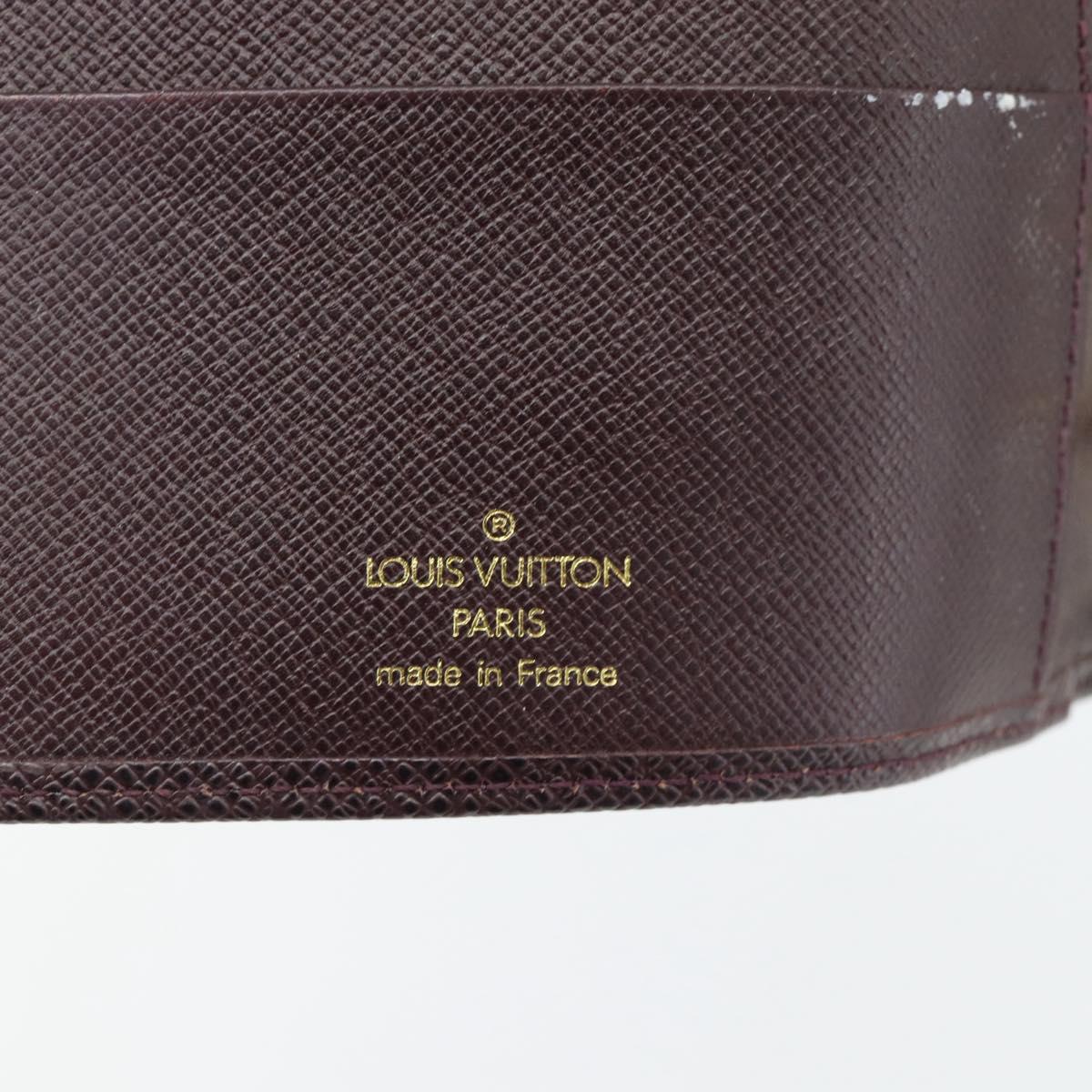 LOUIS VUITTON Taiga Leather Agenda MM Planner Cover Acajou R20416 Auth 181110