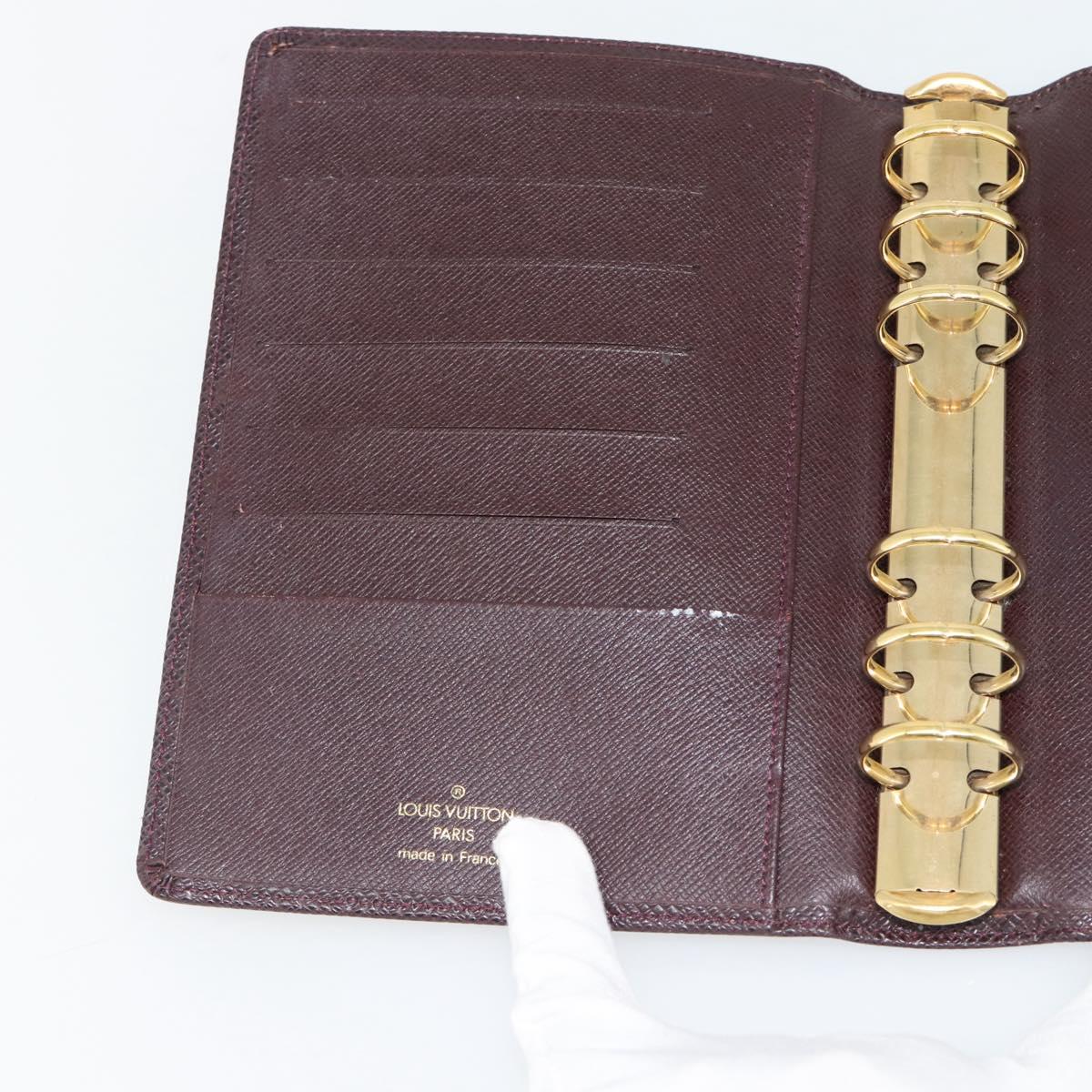 LOUIS VUITTON Taiga Leather Agenda MM Planner Cover Acajou R20416 Auth 181110