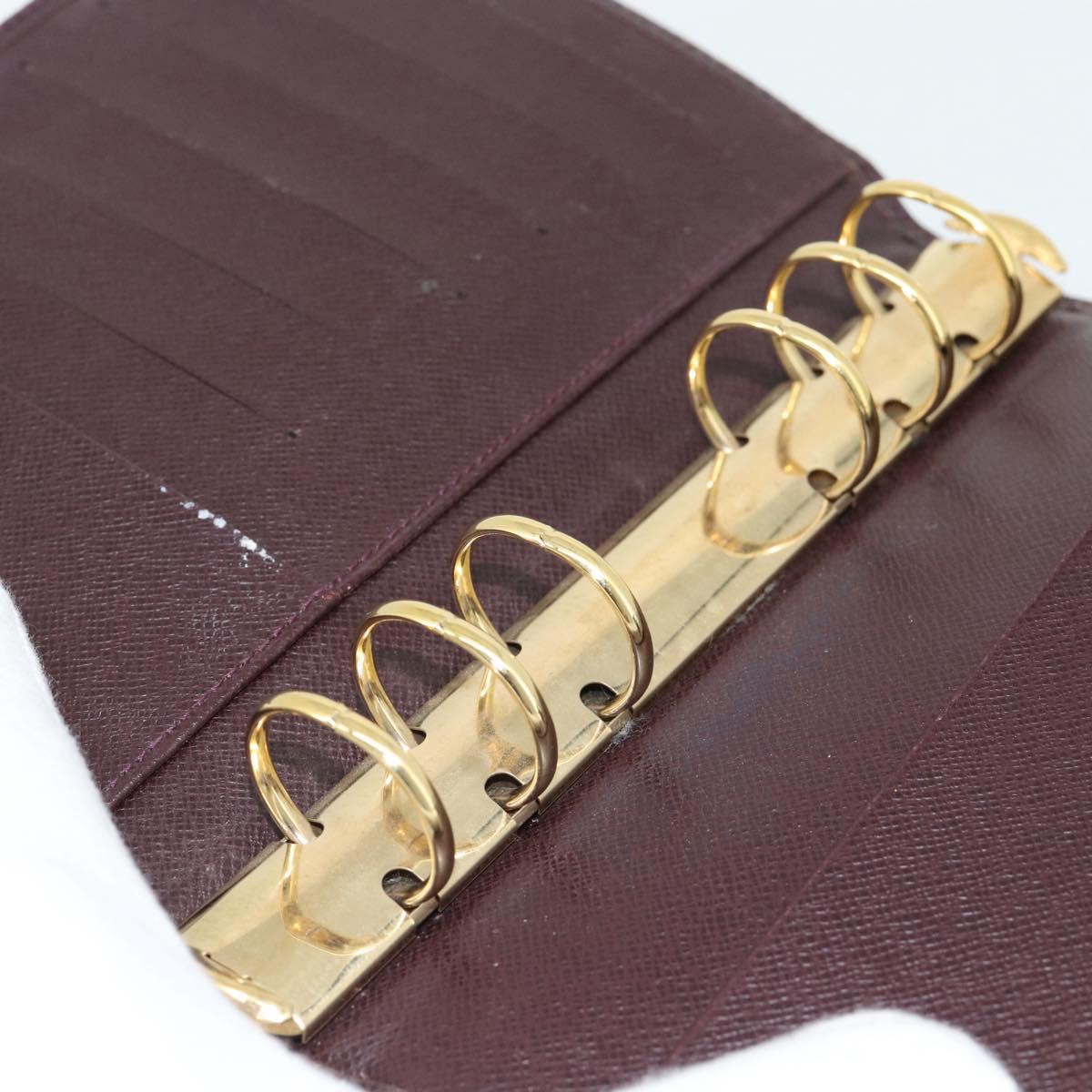 LOUIS VUITTON Taiga Leather Agenda MM Planner Cover Acajou R20416 Auth 181110