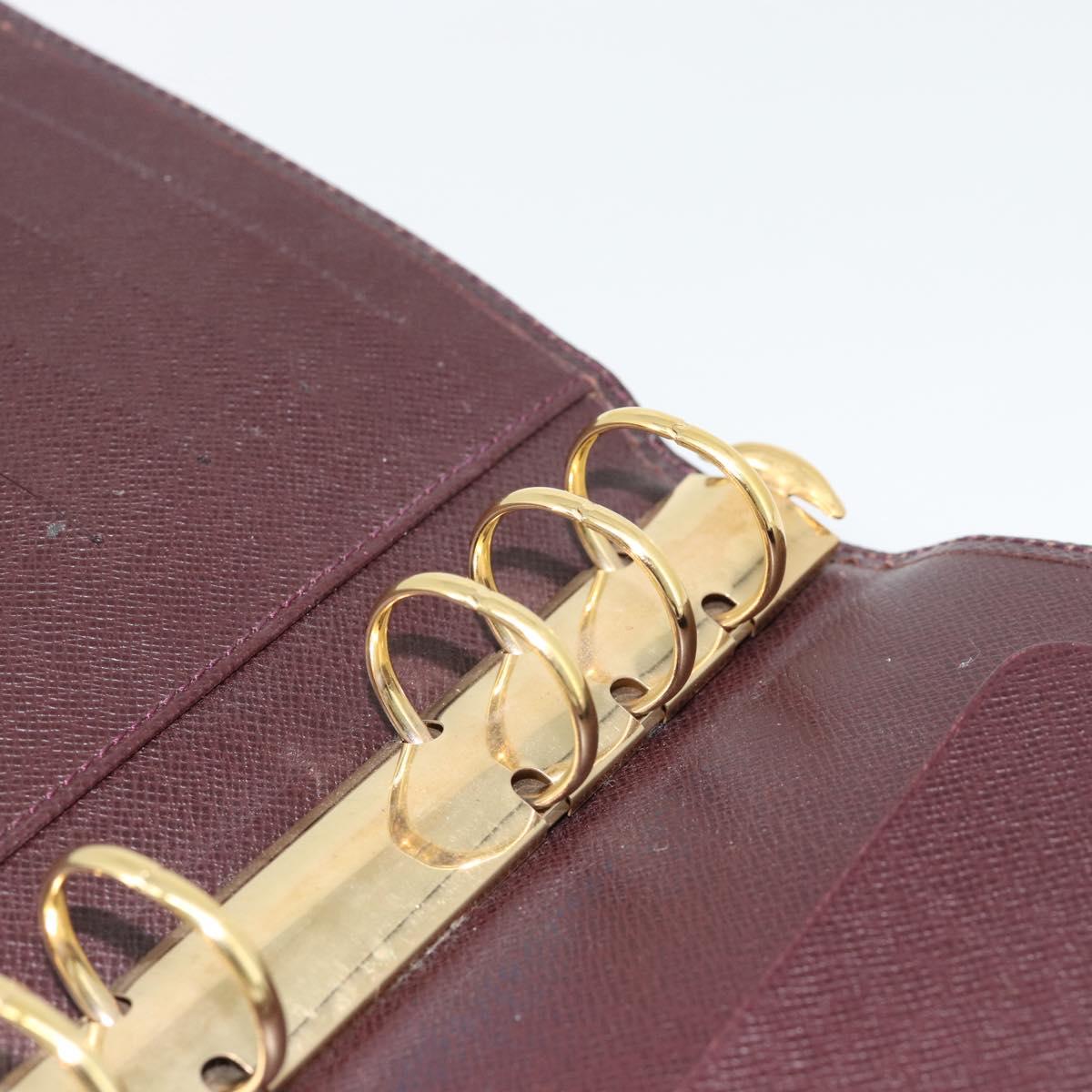 LOUIS VUITTON Taiga Leather Agenda MM Planner Cover Acajou R20416 Auth 181110