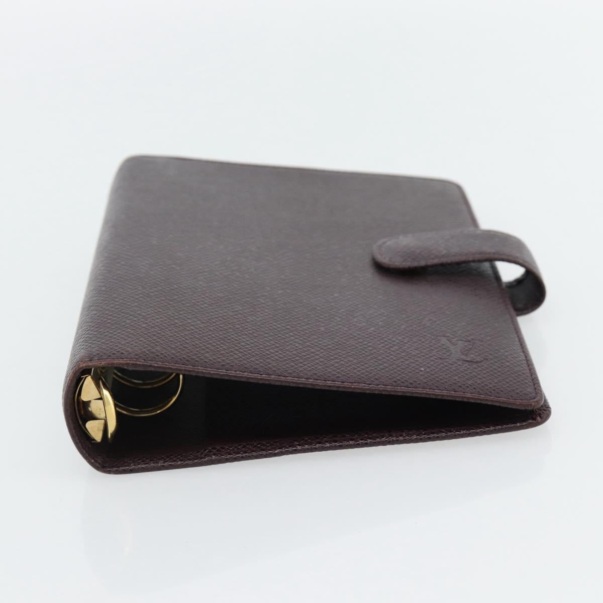 LOUIS VUITTON Taiga Leather Agenda MM Planner Cover Acajou R20416 Auth 181110