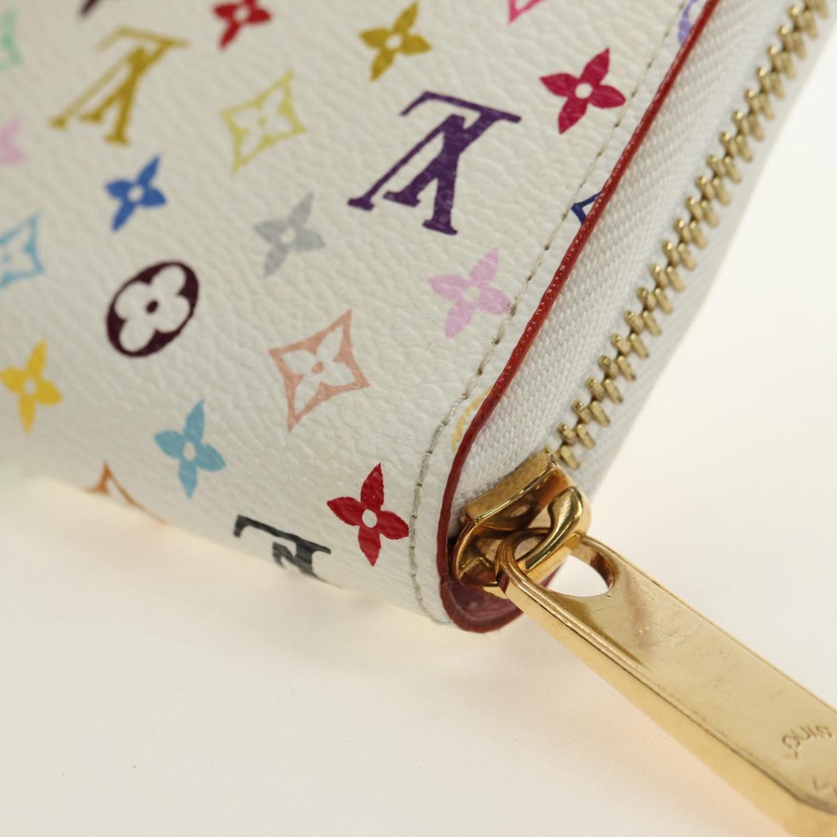 LOUIS VUITTON Monogram Multicolor Zippy Wallet White M60241 LV Auth 181112V