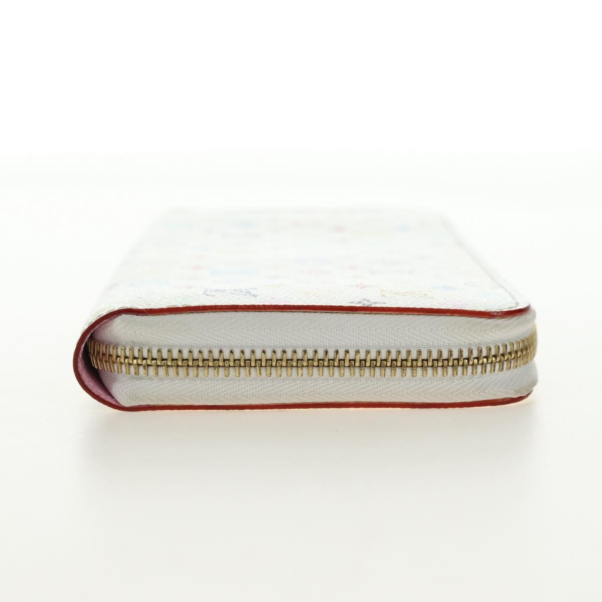 LOUIS VUITTON Monogram Multicolor Zippy Wallet White M60241 LV Auth 181112V