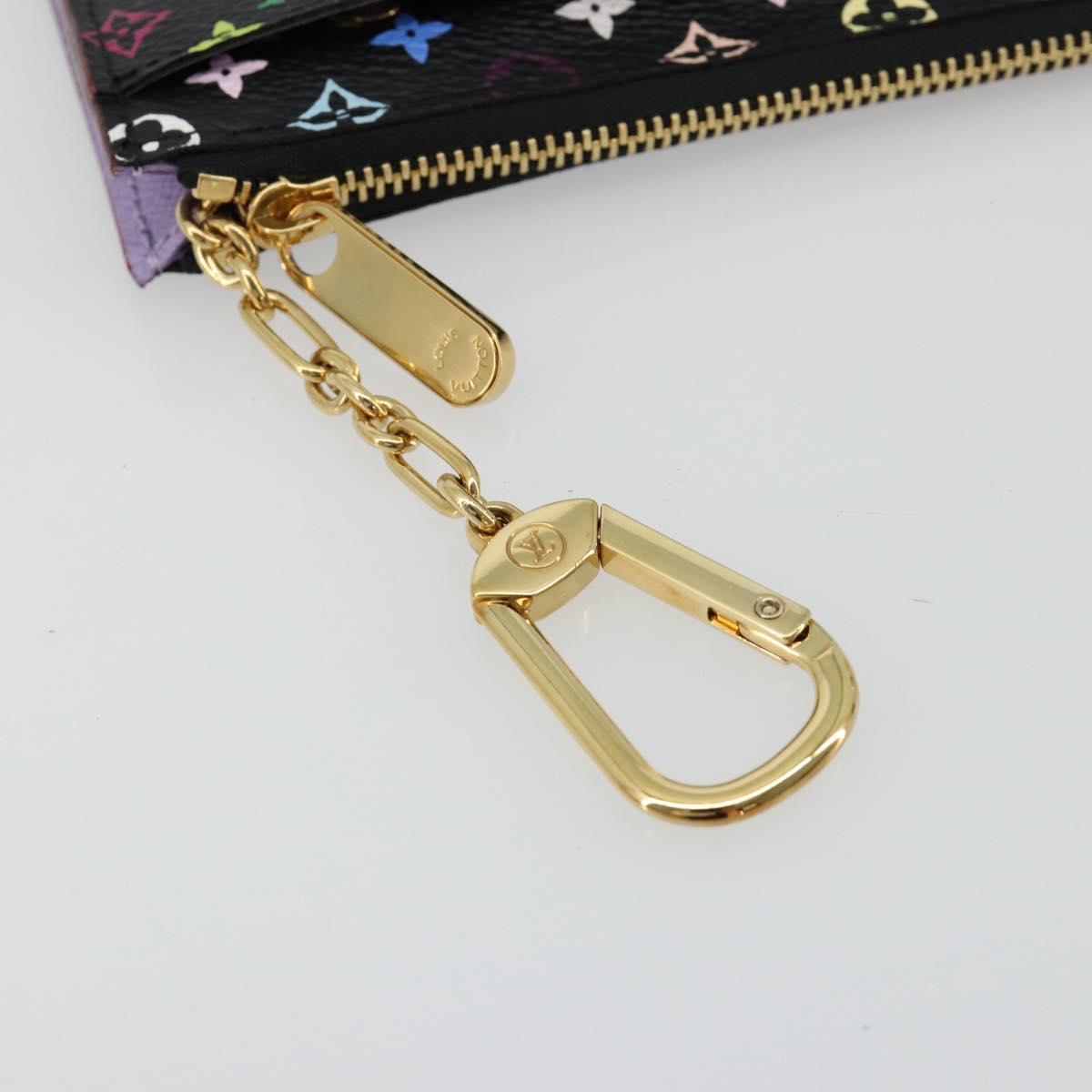 LOUIS VUITTON Multicolor Pochette Cles NM Coin Purse Black M60279 Auth 181115V
