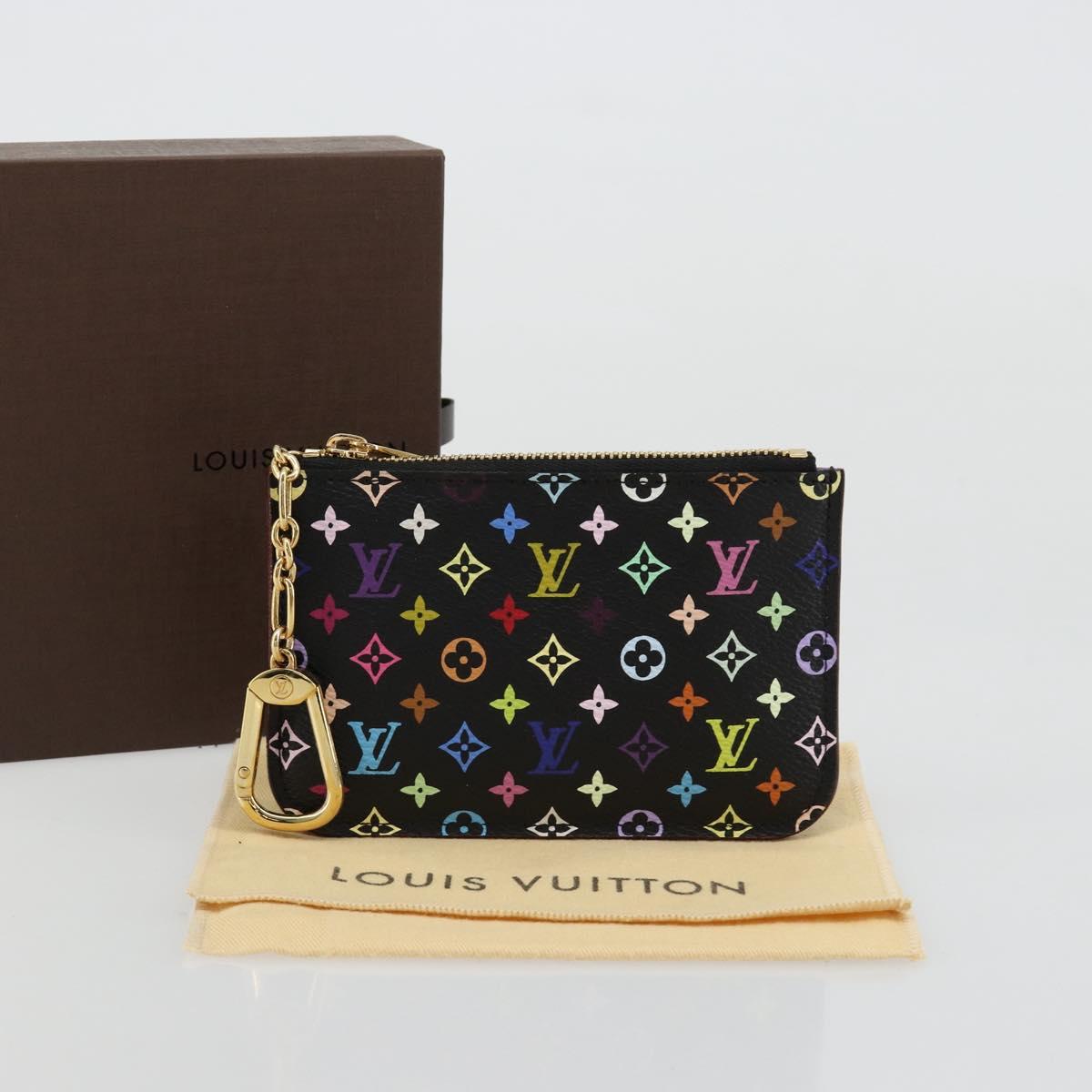 LOUIS VUITTON Multicolor Pochette Cles NM Coin Purse Black M60279 Auth 181115V
