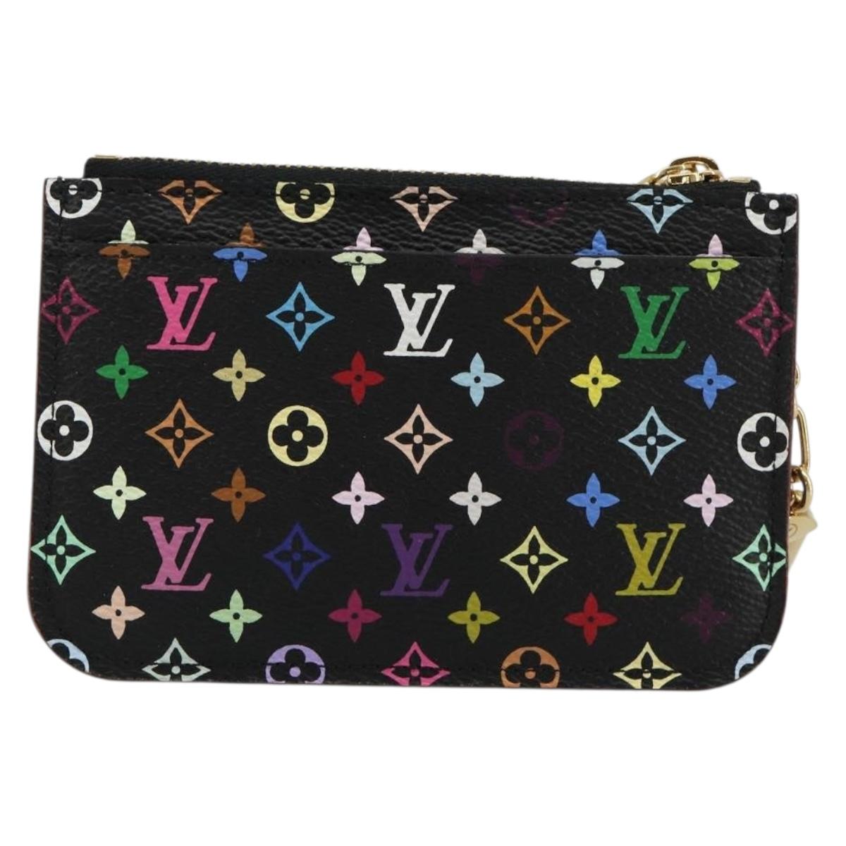 LOUIS VUITTON Multicolor Pochette Cles NM Coin Purse Black M60279 Auth 181115V