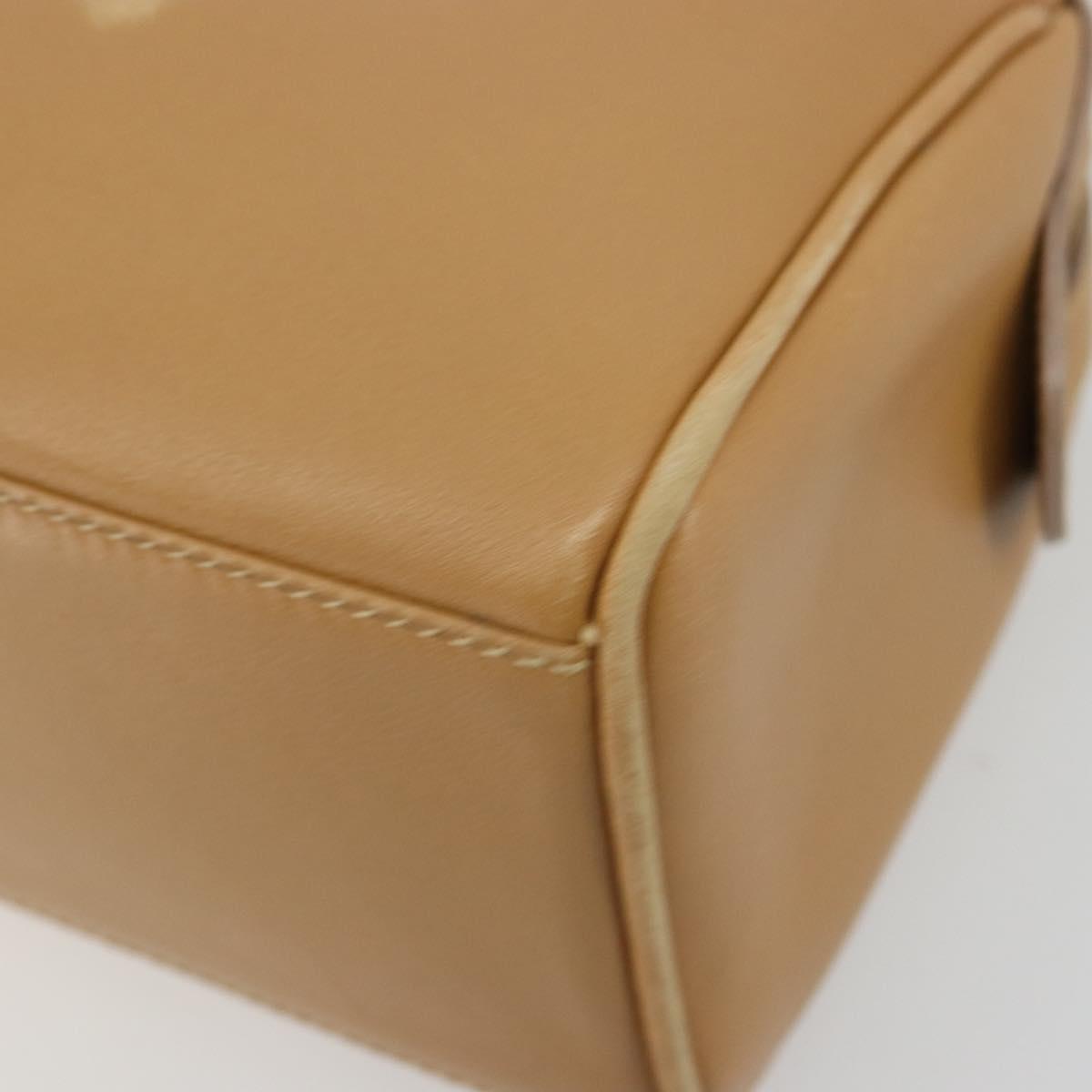 GUCCI Bamboo Hand Bag Leather 2way Beige Gold Auth 181116