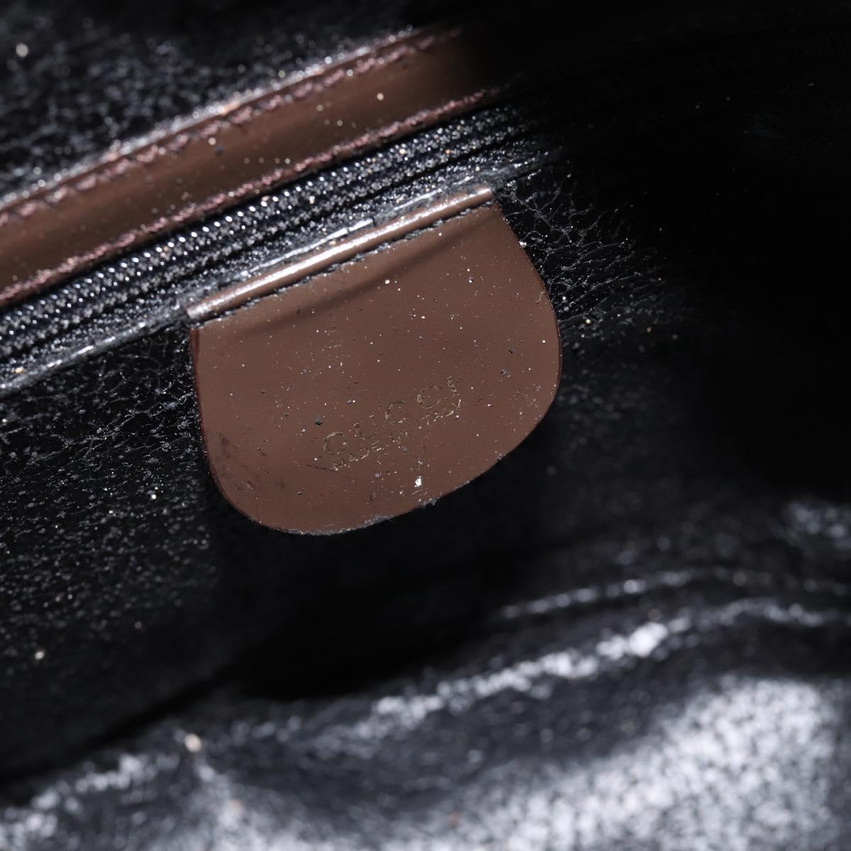 GUCCI Bamboo Body Bag Patent leather Brown Gold 003 3444 0127 Auth 181117