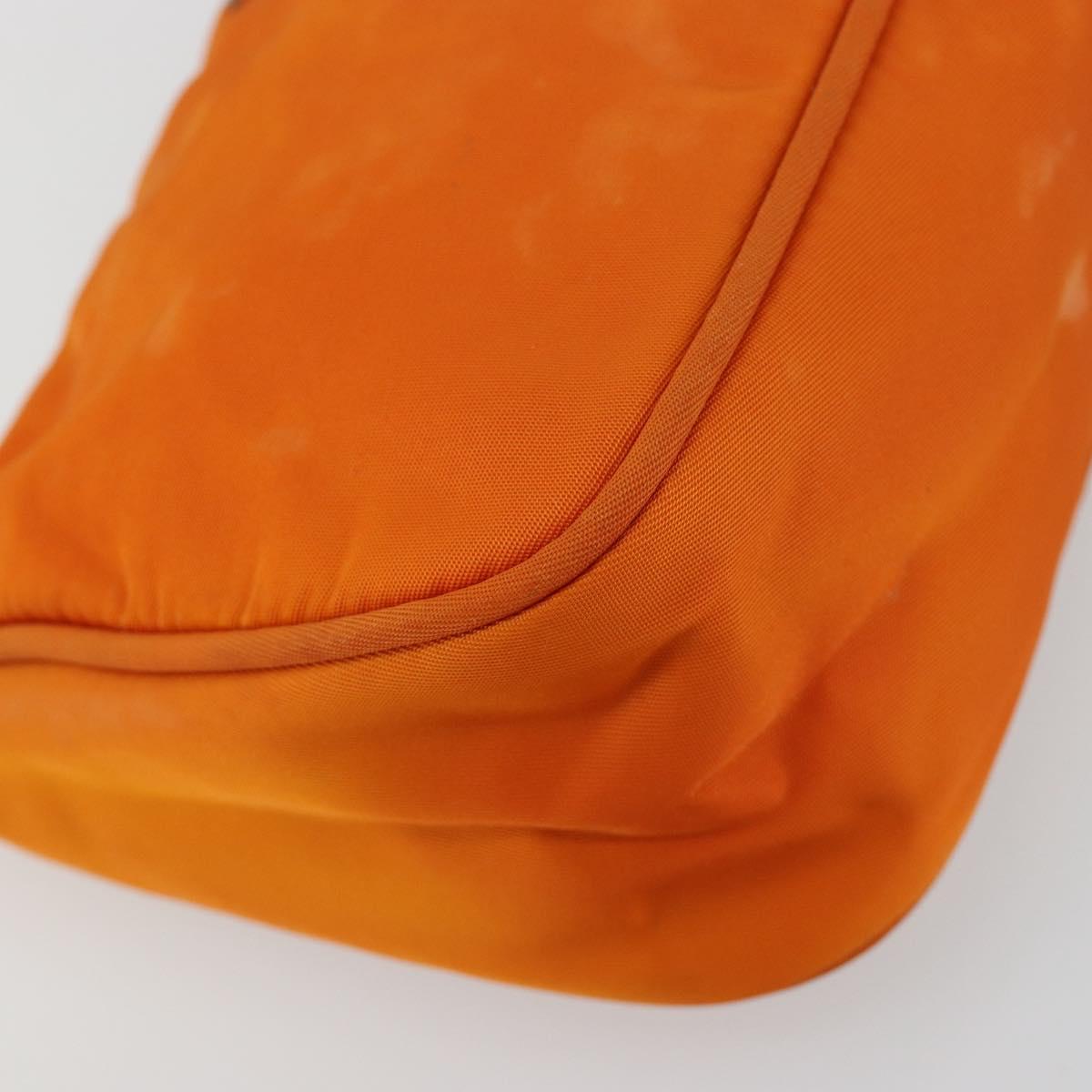 PRADA Accessory Pouch Nylon Orange Silver Auth 181120