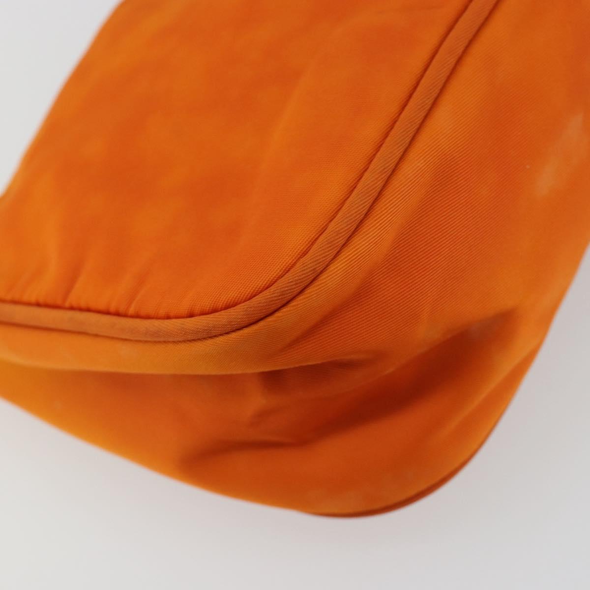 PRADA Accessory Pouch Nylon Orange Silver Auth 181120