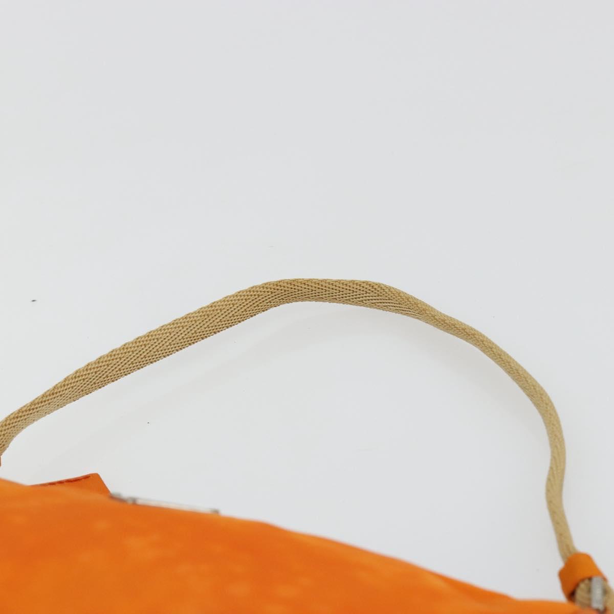 PRADA Accessory Pouch Nylon Orange Silver Auth 181120
