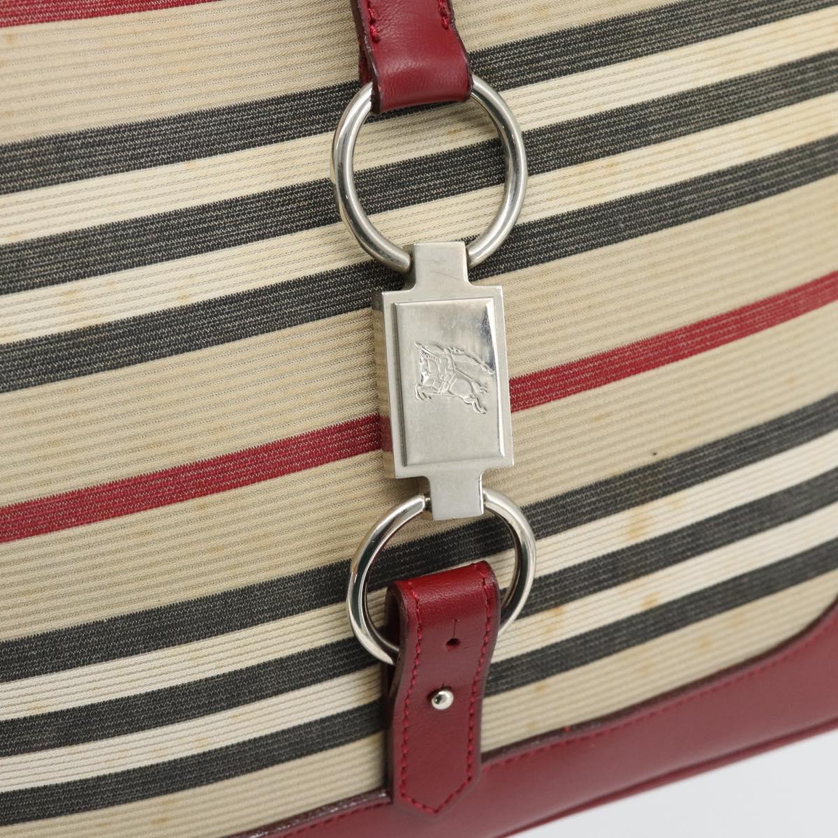 BURBERRY Blue Label Shoulder Bag Canvas Beige Silver Auth 181126