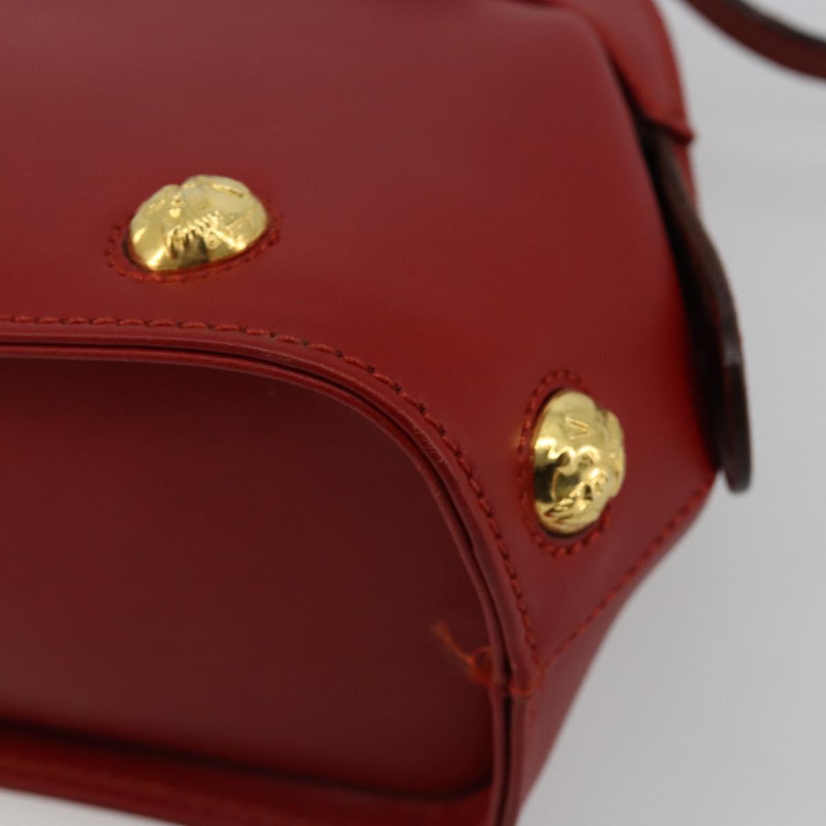 Salvatore Ferragamo Hand Bag Leather 2way Gold Red Auth 181127A