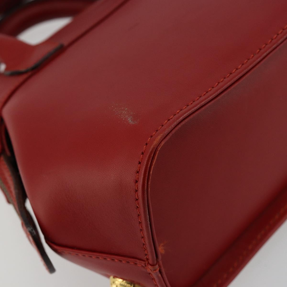 Salvatore Ferragamo Hand Bag Leather 2way Gold Red Auth 181127A