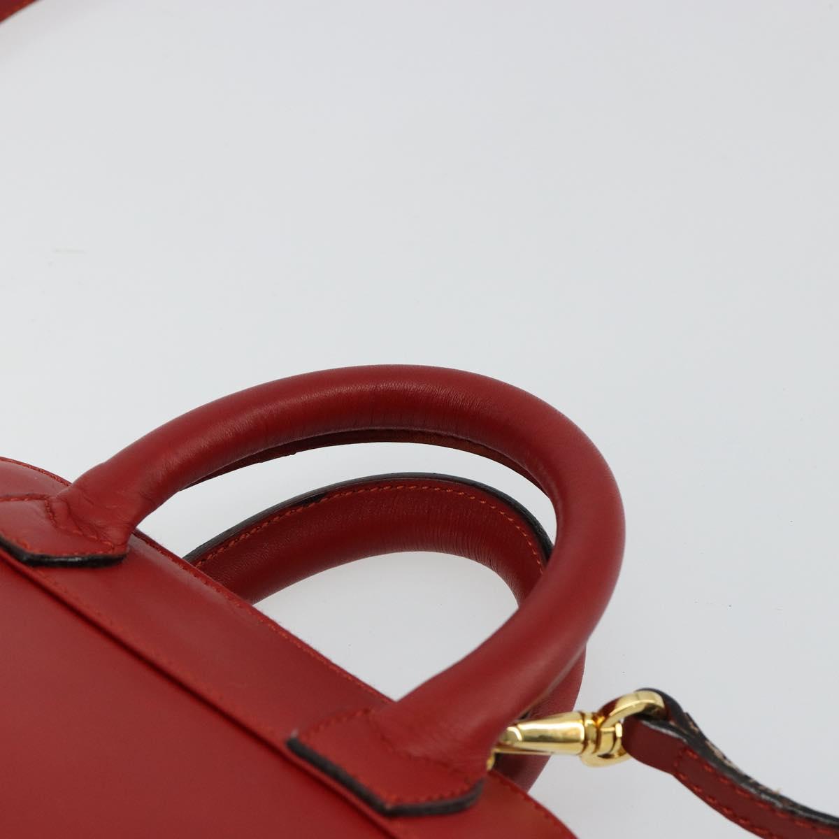 Salvatore Ferragamo Hand Bag Leather 2way Gold Red Auth 181127A
