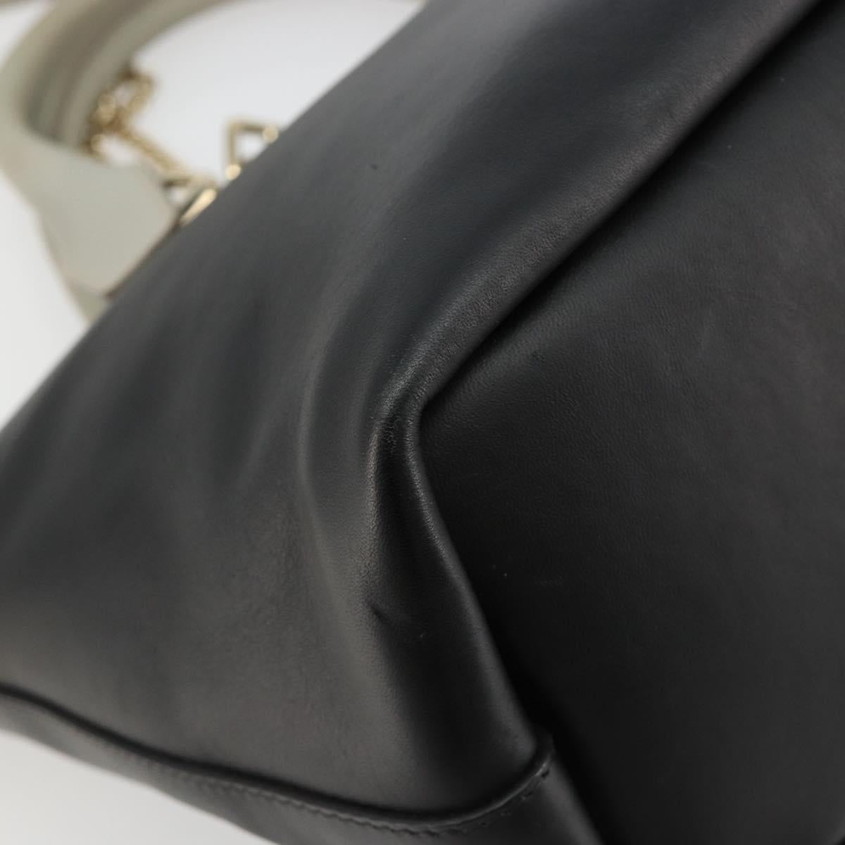 Chloe Bailey Hand Bag Leather 2way Black Gold Auth 181128A