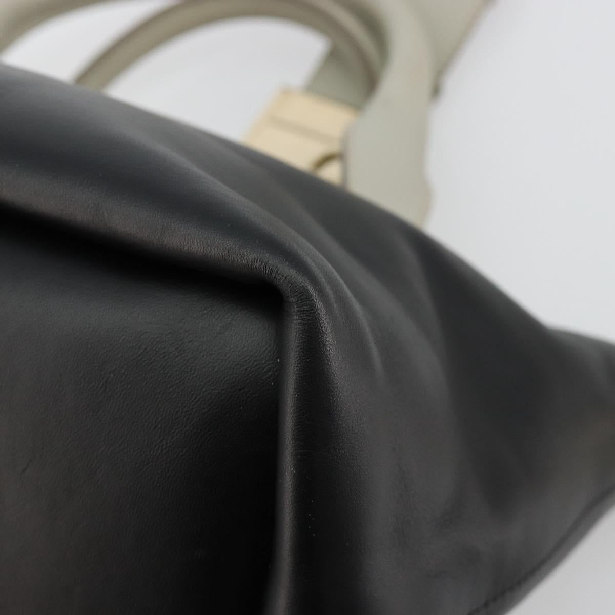 Chloe Bailey Hand Bag Leather 2way Black Gold Auth 181128A