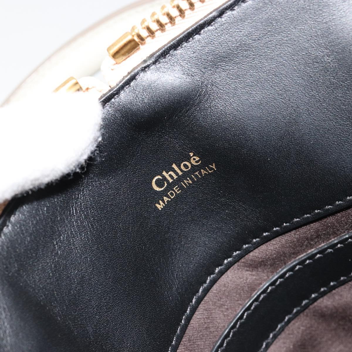 Chloe Bailey Hand Bag Leather 2way Black Gold Auth 181128A