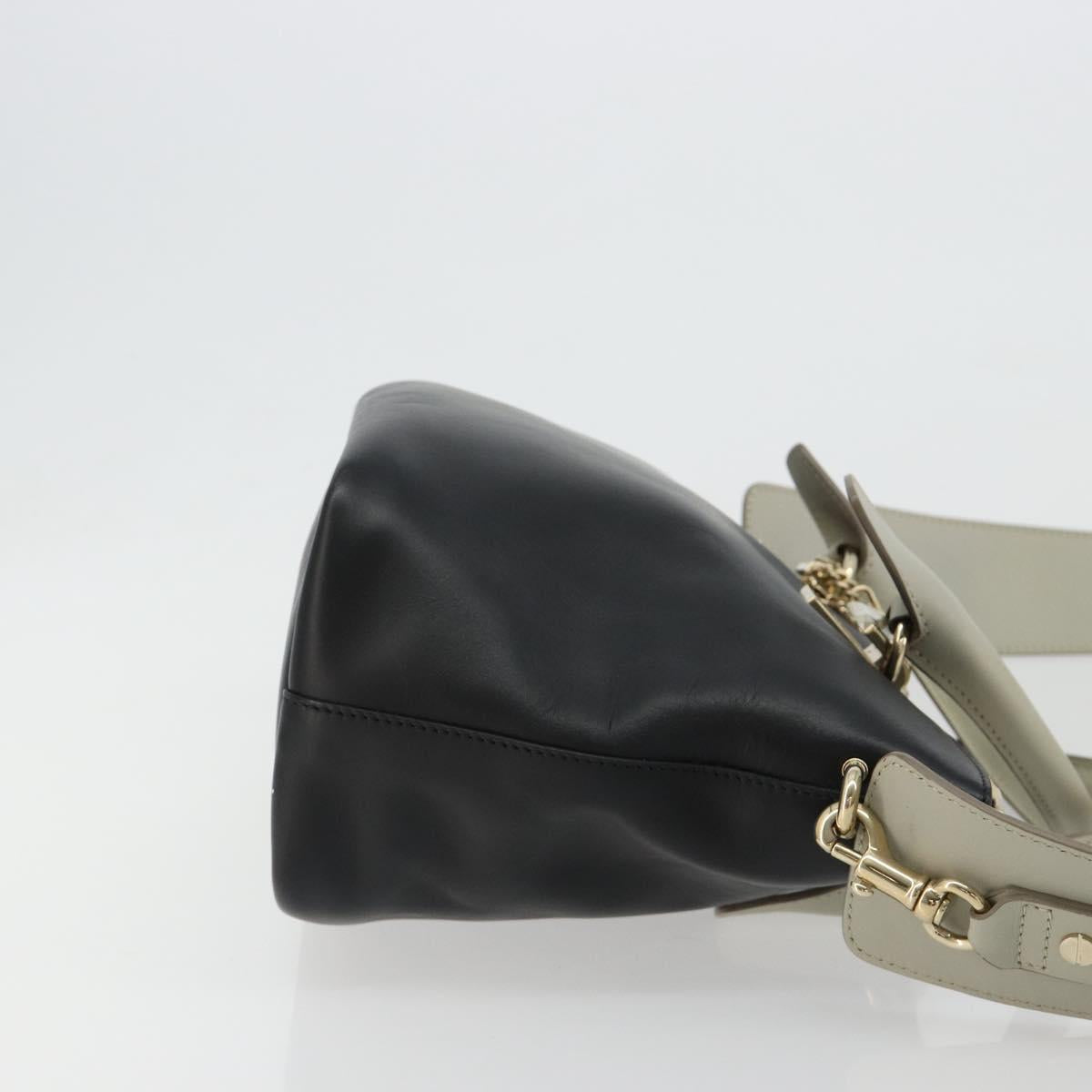 Chloe Bailey Hand Bag Leather 2way Black Gold Auth 181128A