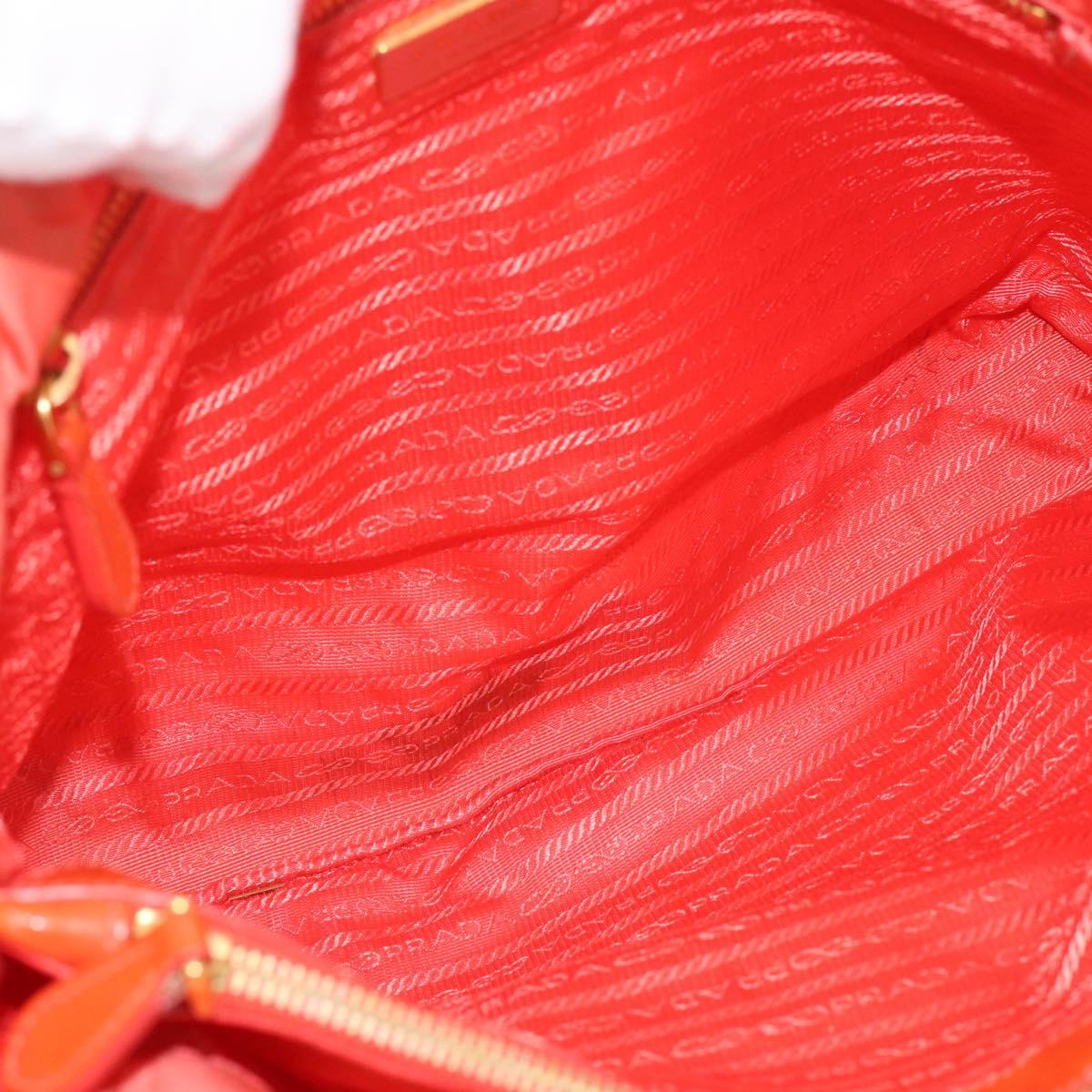 PRADA Tote Bag Nylon Orange Gold Auth 181129