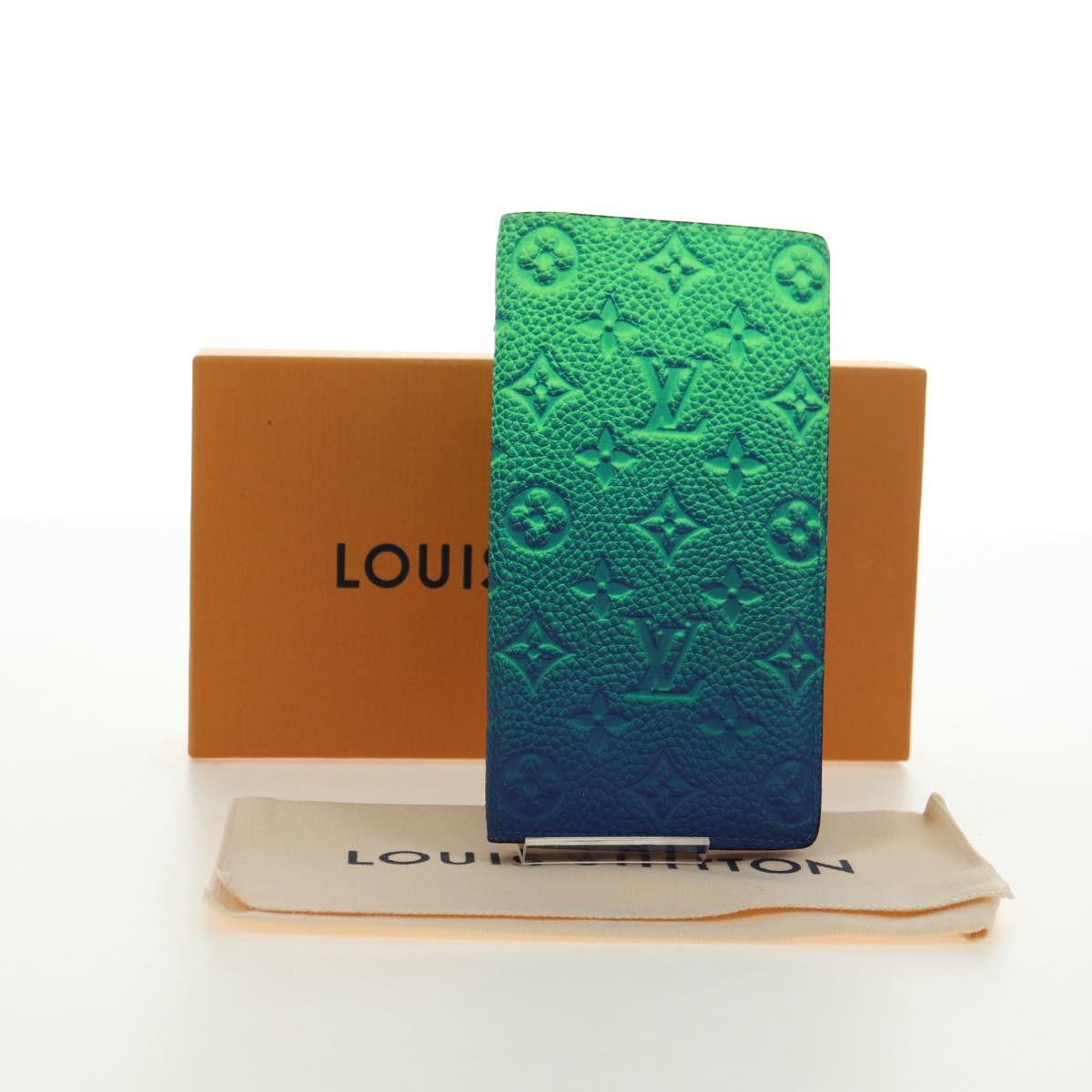 LOUIS VUITTON Taurillon Illusion Portefeuille Plaza Wallet M81255 Auth 181140M