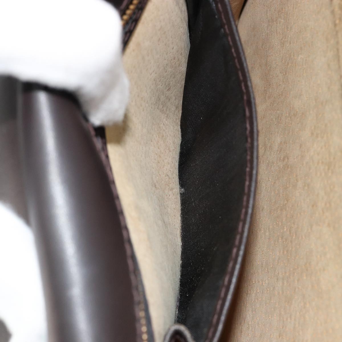 CELINE C Sulky Horse Carriage Hand Bag Canvas Beige Gold Auth 181151