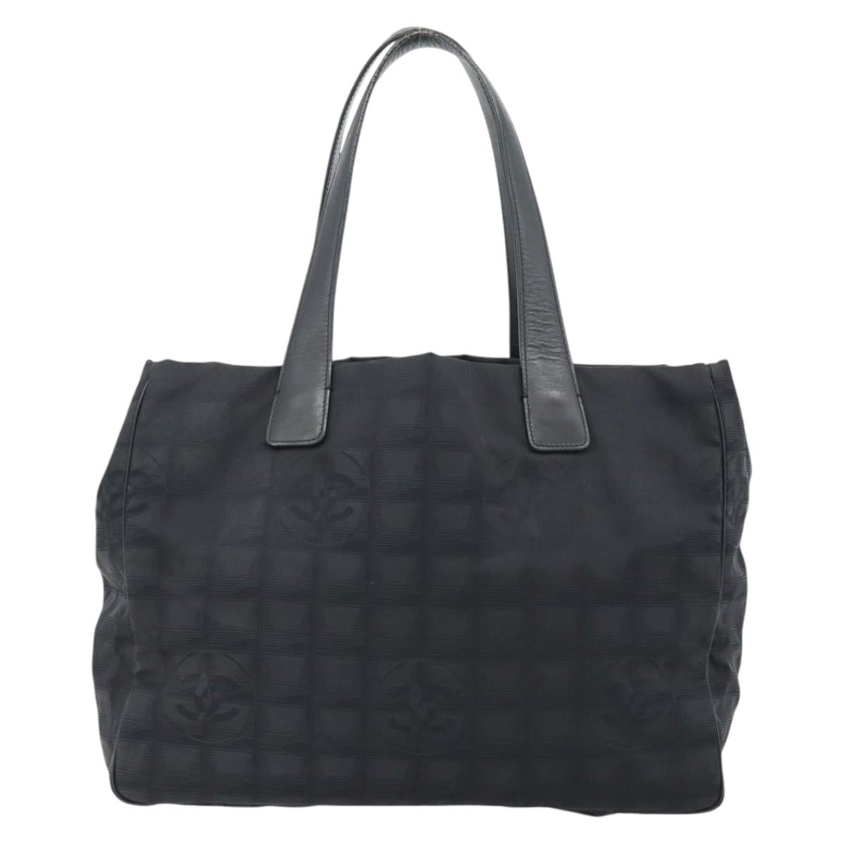 CHANEL New Travel line Tote Bag Nylon Black CC Auth 181153