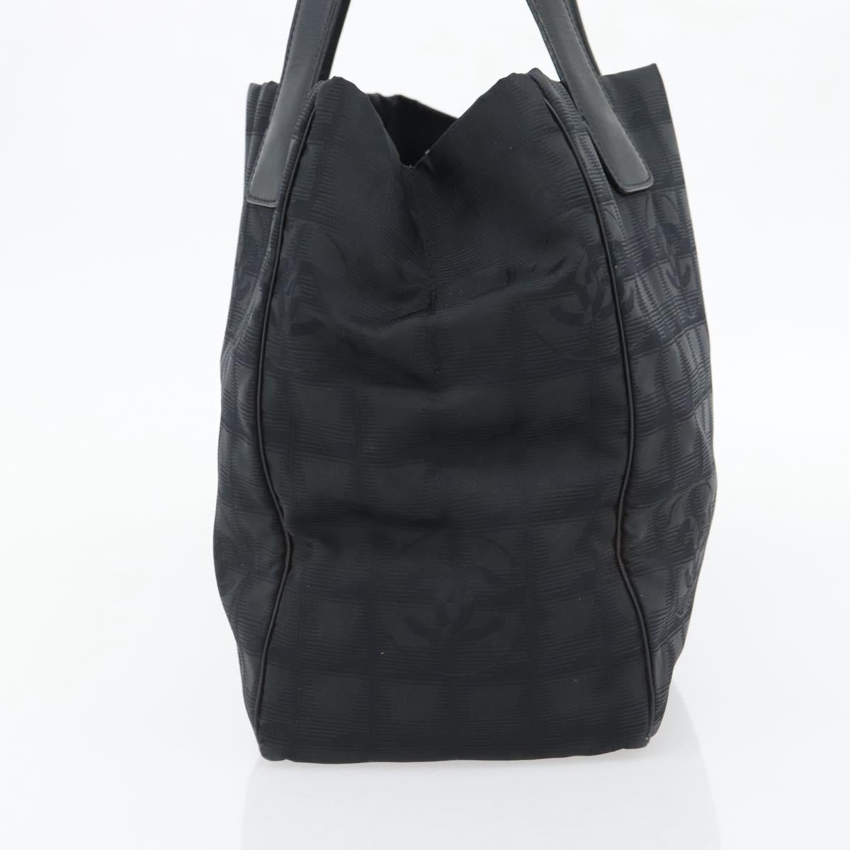 CHANEL New Travel line Tote Bag Nylon Black CC Auth 181153