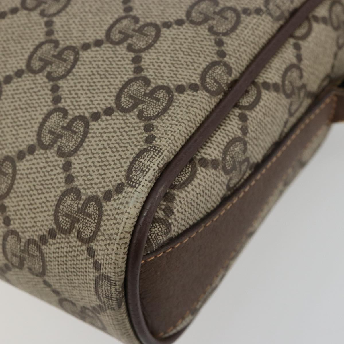 GUCCI GG Supreme Web Sherry Line Bag PVC Beige Gold 89 02 018 Auth 181156