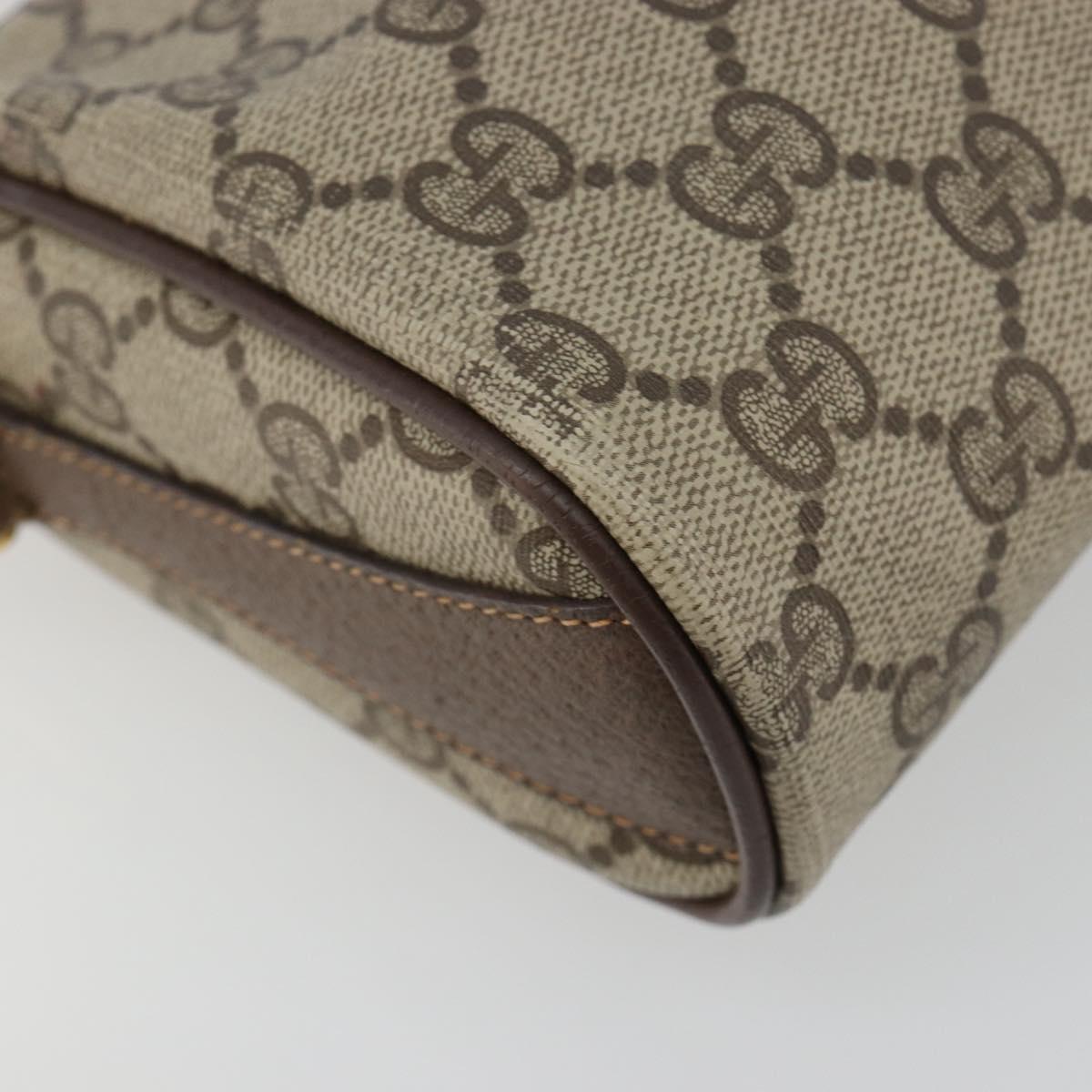GUCCI GG Supreme Web Sherry Line Bag PVC Beige Gold 89 02 018 Auth 181156