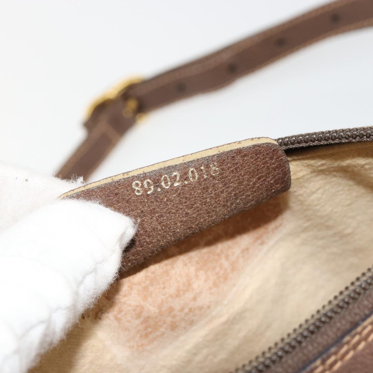 GUCCI GG Supreme Web Sherry Line Bag PVC Beige Gold 89 02 018 Auth 181156