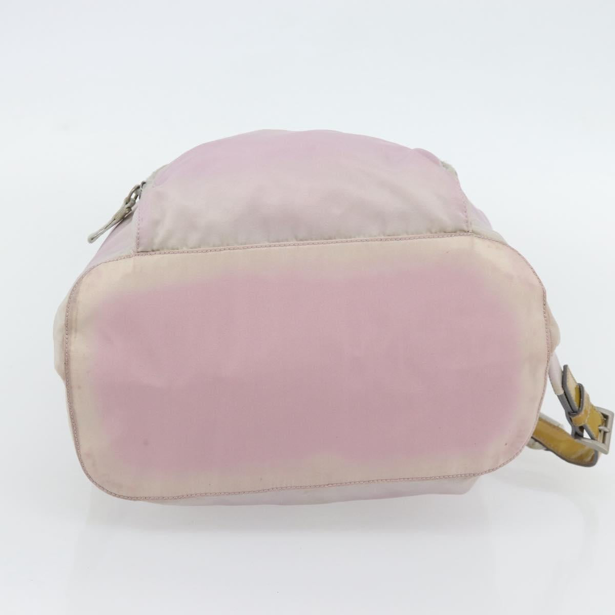 PRADA Backpack Nylon Pink Silver Auth 181159