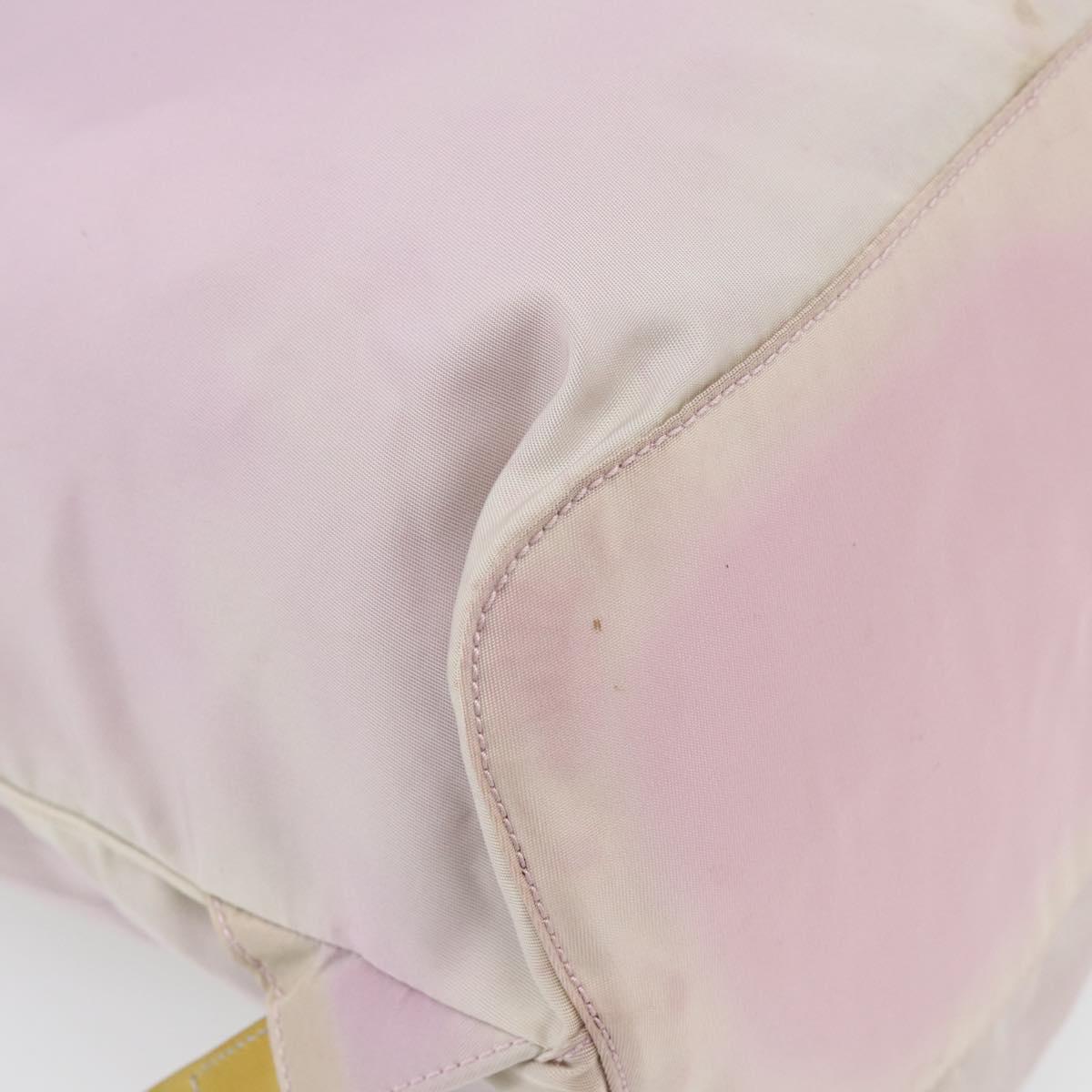 PRADA Backpack Nylon Pink Silver Auth 181159