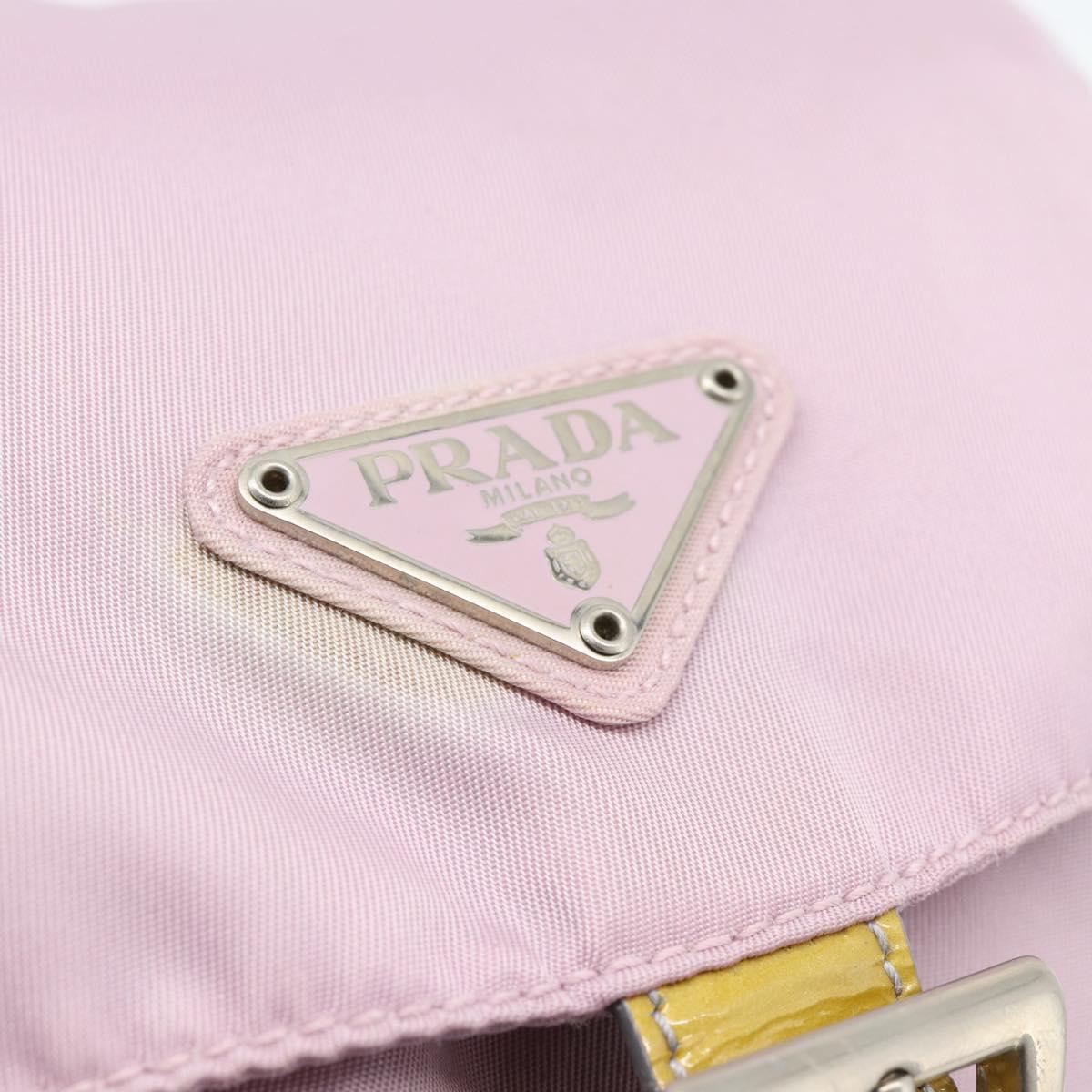 PRADA Backpack Nylon Pink Silver Auth 181159