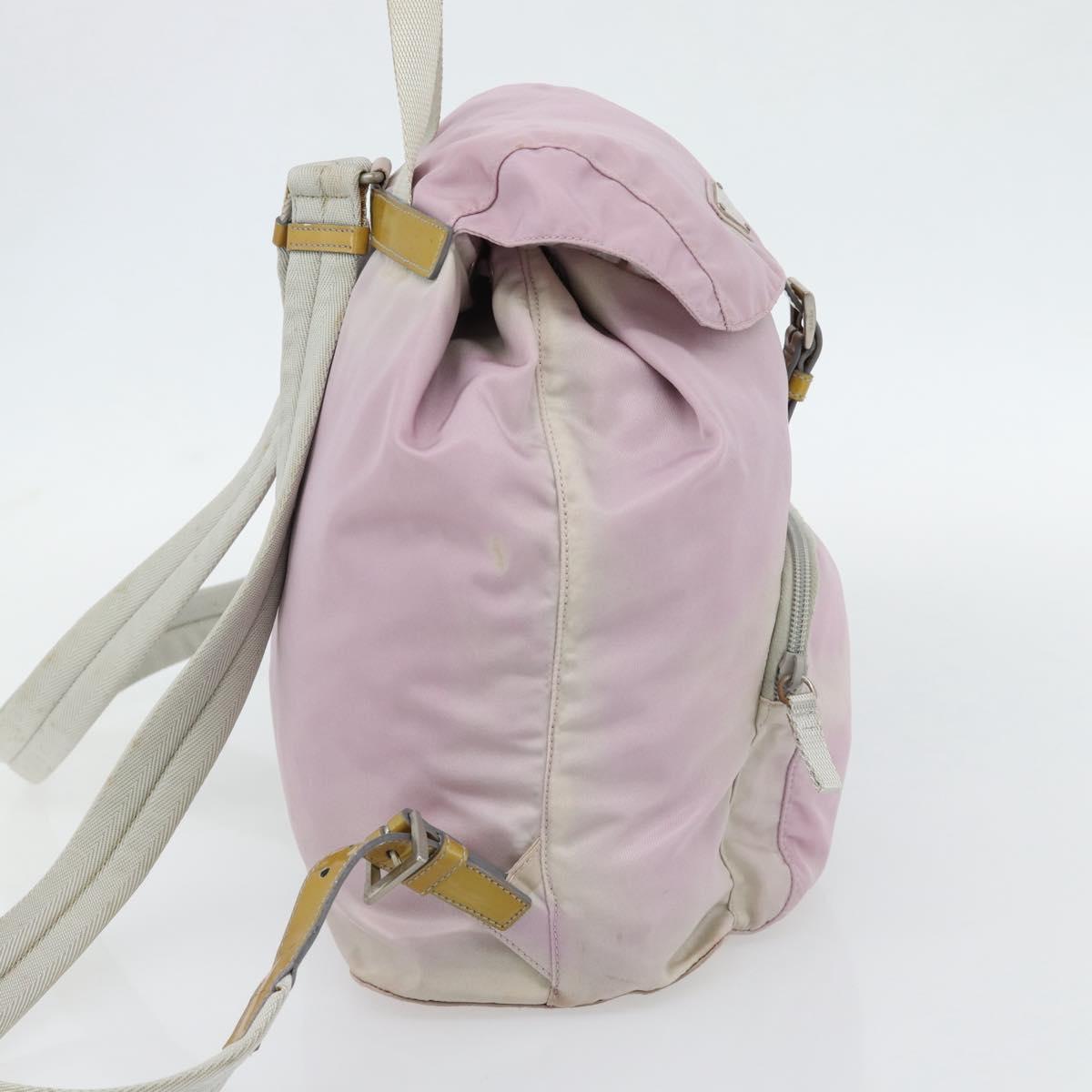 PRADA Backpack Nylon Pink Silver Auth 181159