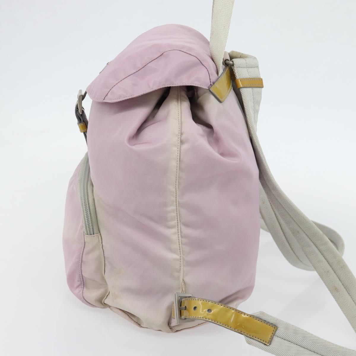 PRADA Backpack Nylon Pink Silver Auth 181159