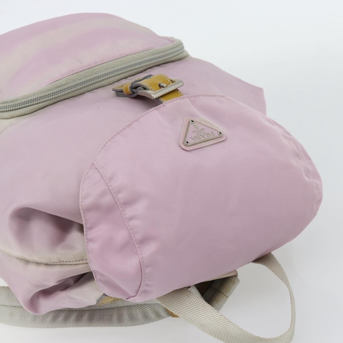 PRADA Backpack Nylon Pink Silver Auth 181159
