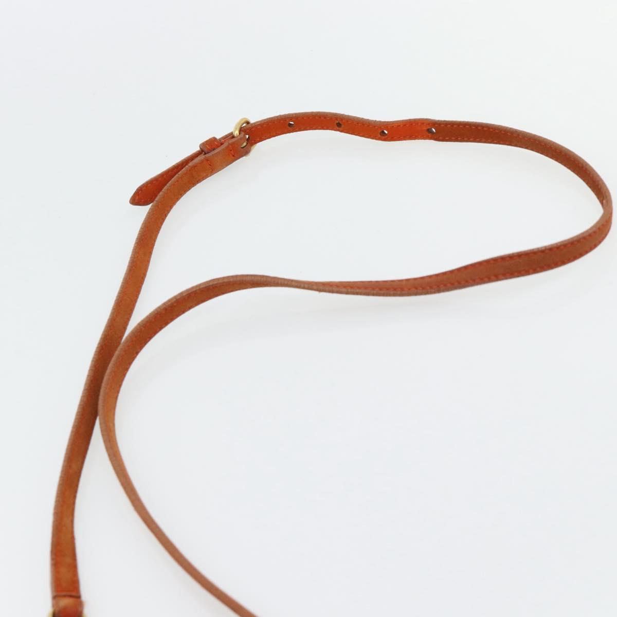 Miu Miu Matelasse Shoulder Bag Leather Orange Gold Auth 181161
