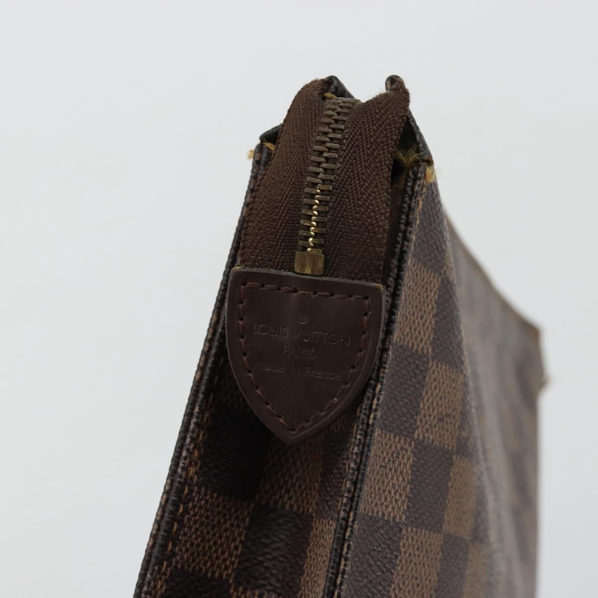 LOUIS VUITTON Damier Ebene Poche Toilette 26 Pouch N47543 LV Auth 181164