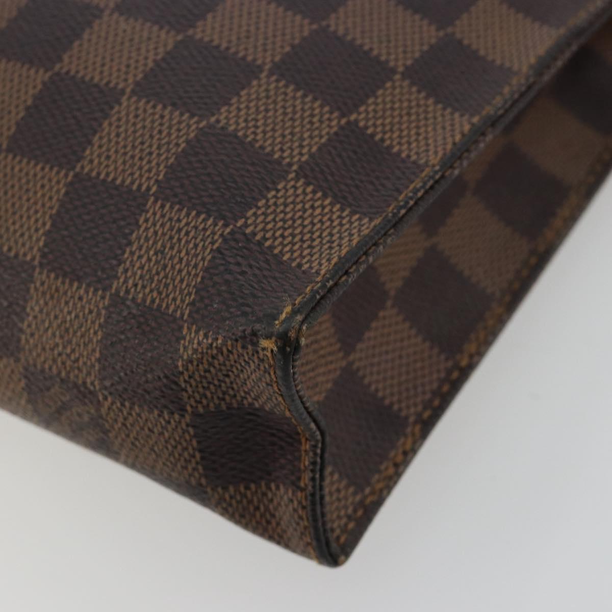 LOUIS VUITTON Damier Ebene Poche Toilette 26 Pouch N47543 LV Auth 181164