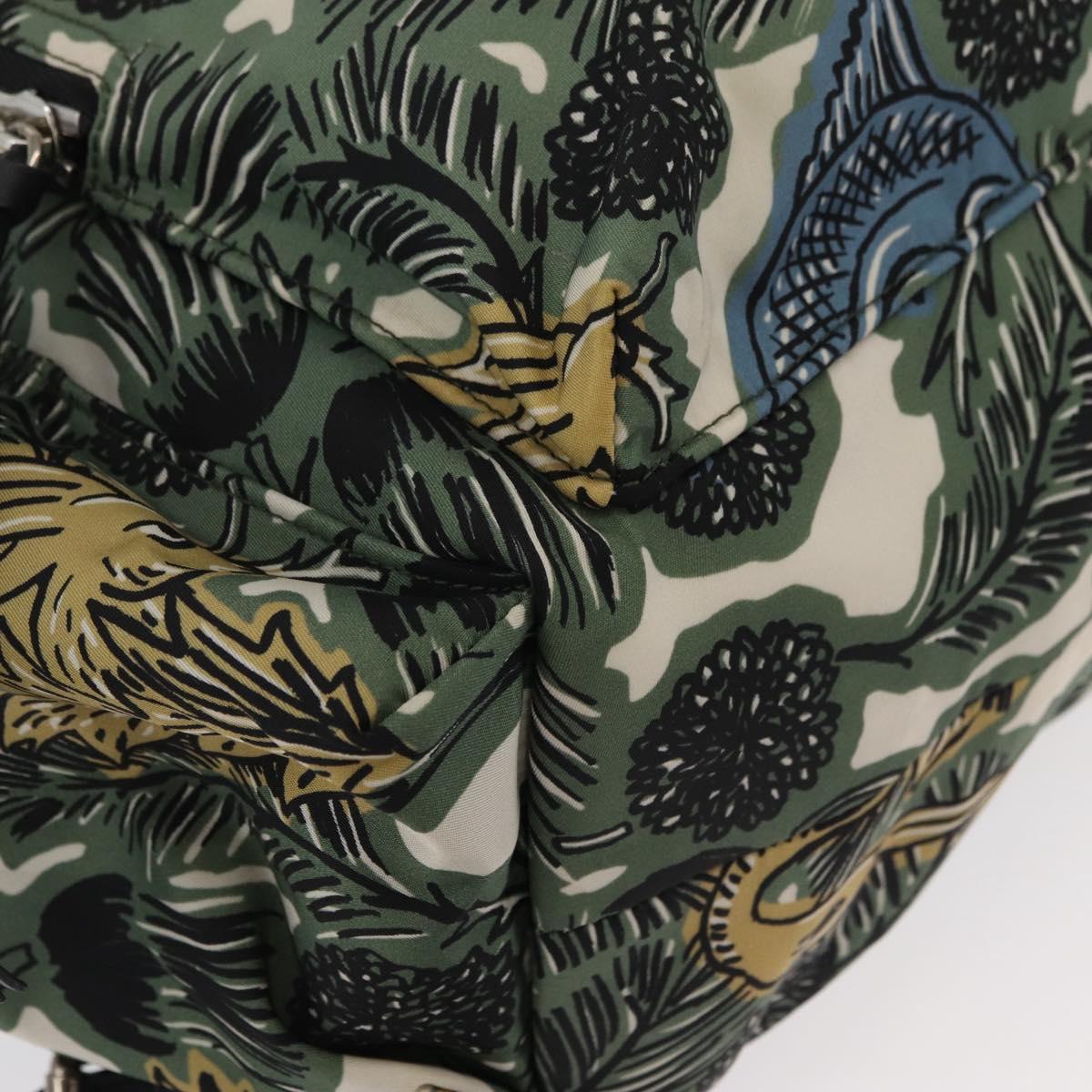 BURBERRY Backpack Nylon Green Silver Auth 181165A