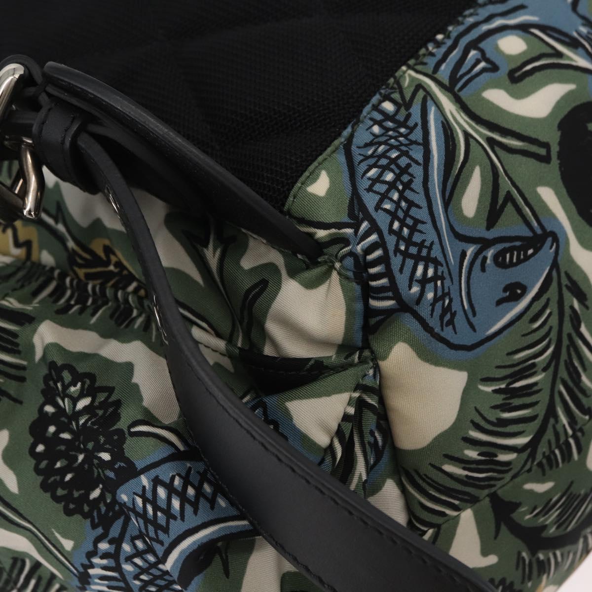 BURBERRY Backpack Nylon Green Silver Auth 181165A