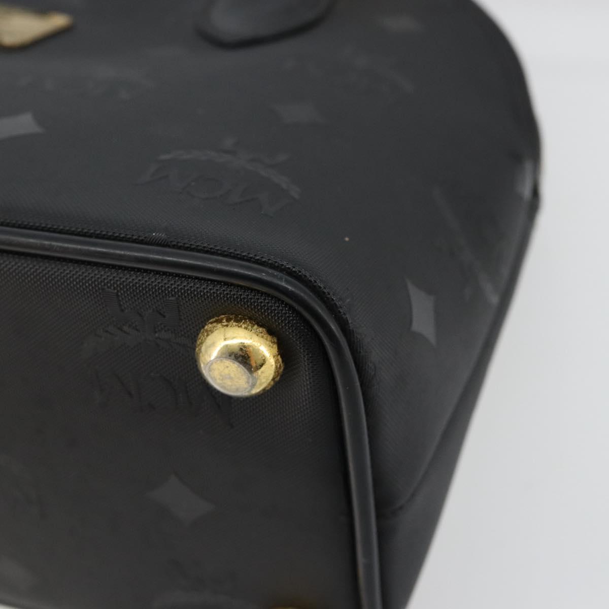MCM Logogram Vicetos Hand Bag PVC 2way Black Gold Auth 181172