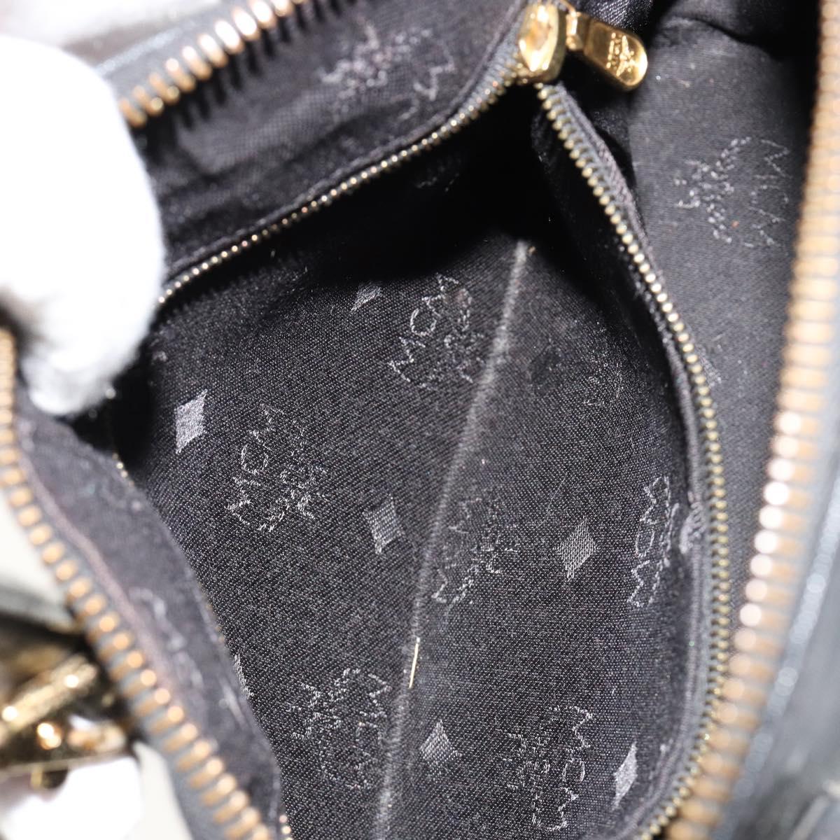MCM Logogram Vicetos Hand Bag PVC 2way Black Gold Auth 181172