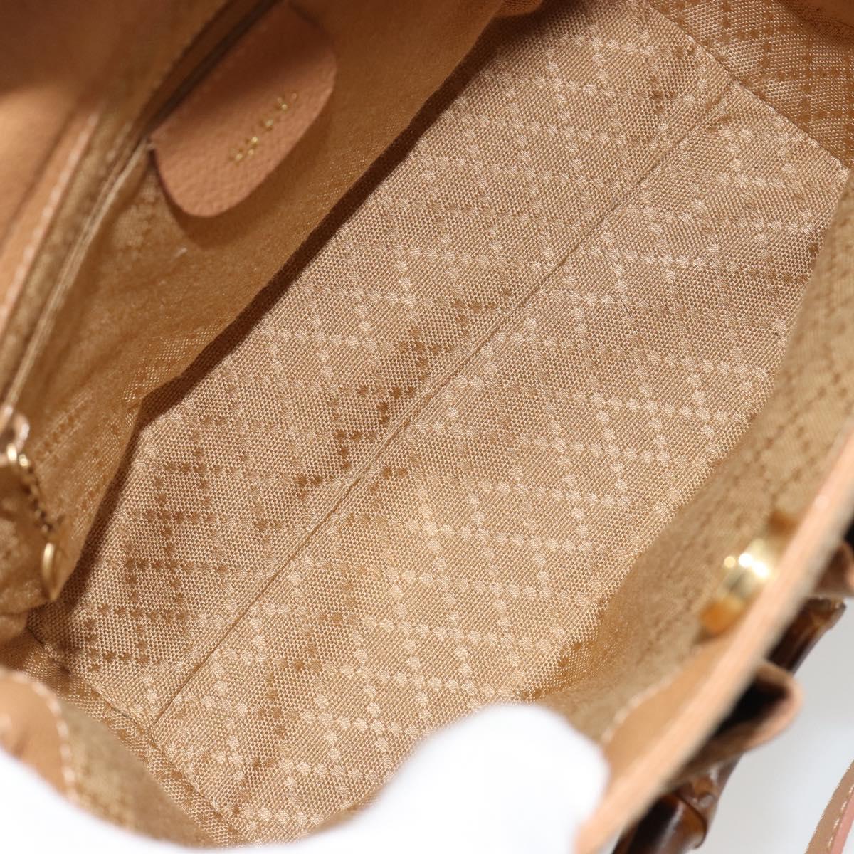 GUCCI Bamboo Hand Bag Suede 2way Beige Gold 000 1364 0316 Auth 181173