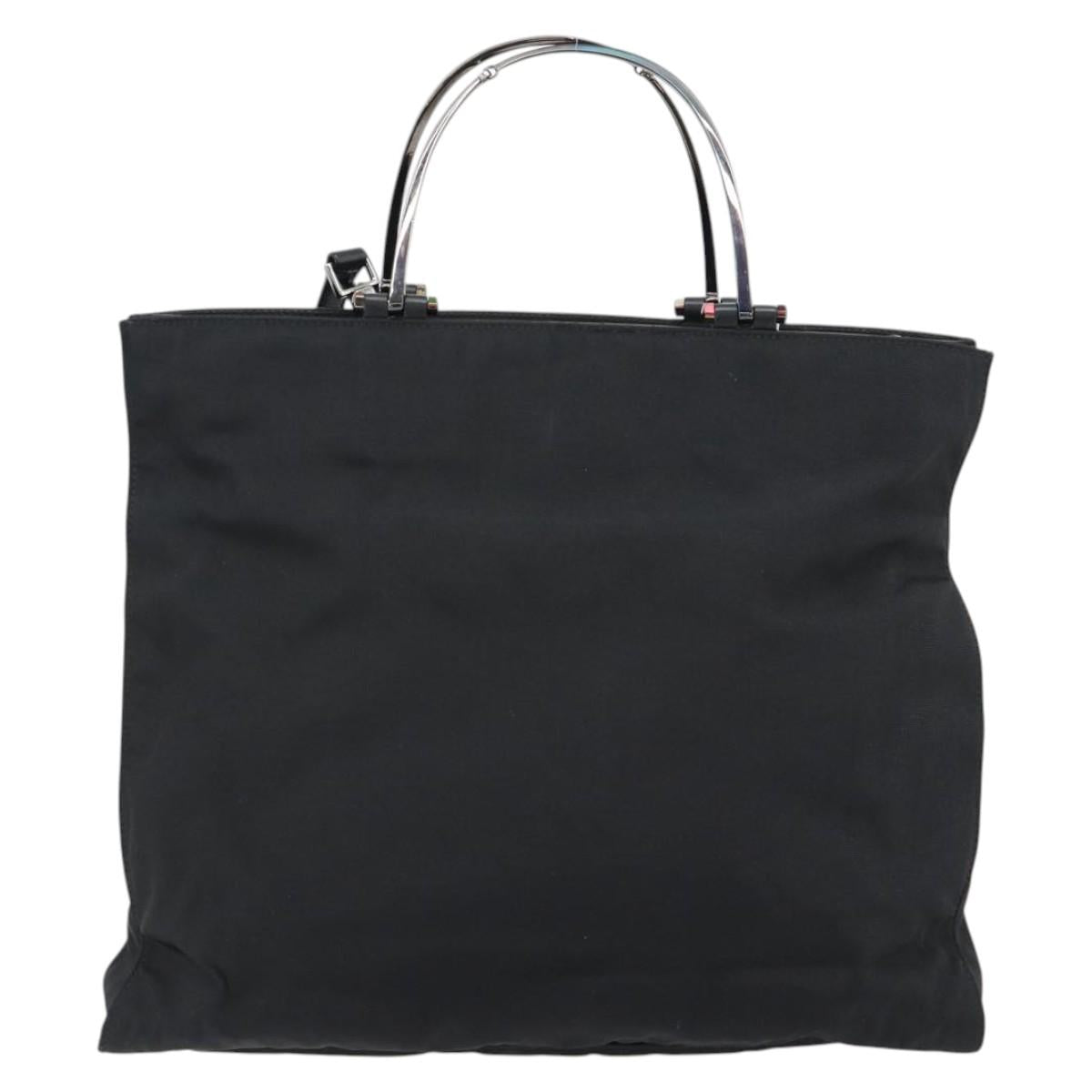 GUCCI Hand Bag Nylon 2way Black Silver 002 1028 3754 Auth 181176