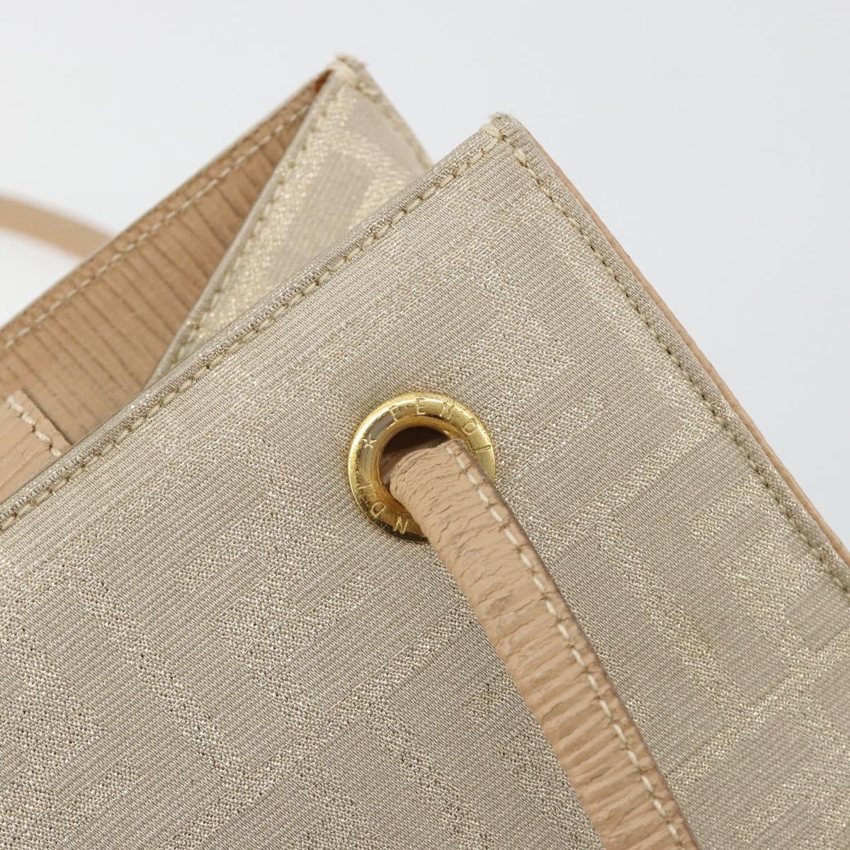 FENDI Zucca Canvas Tote Bag Beige Auth 181178