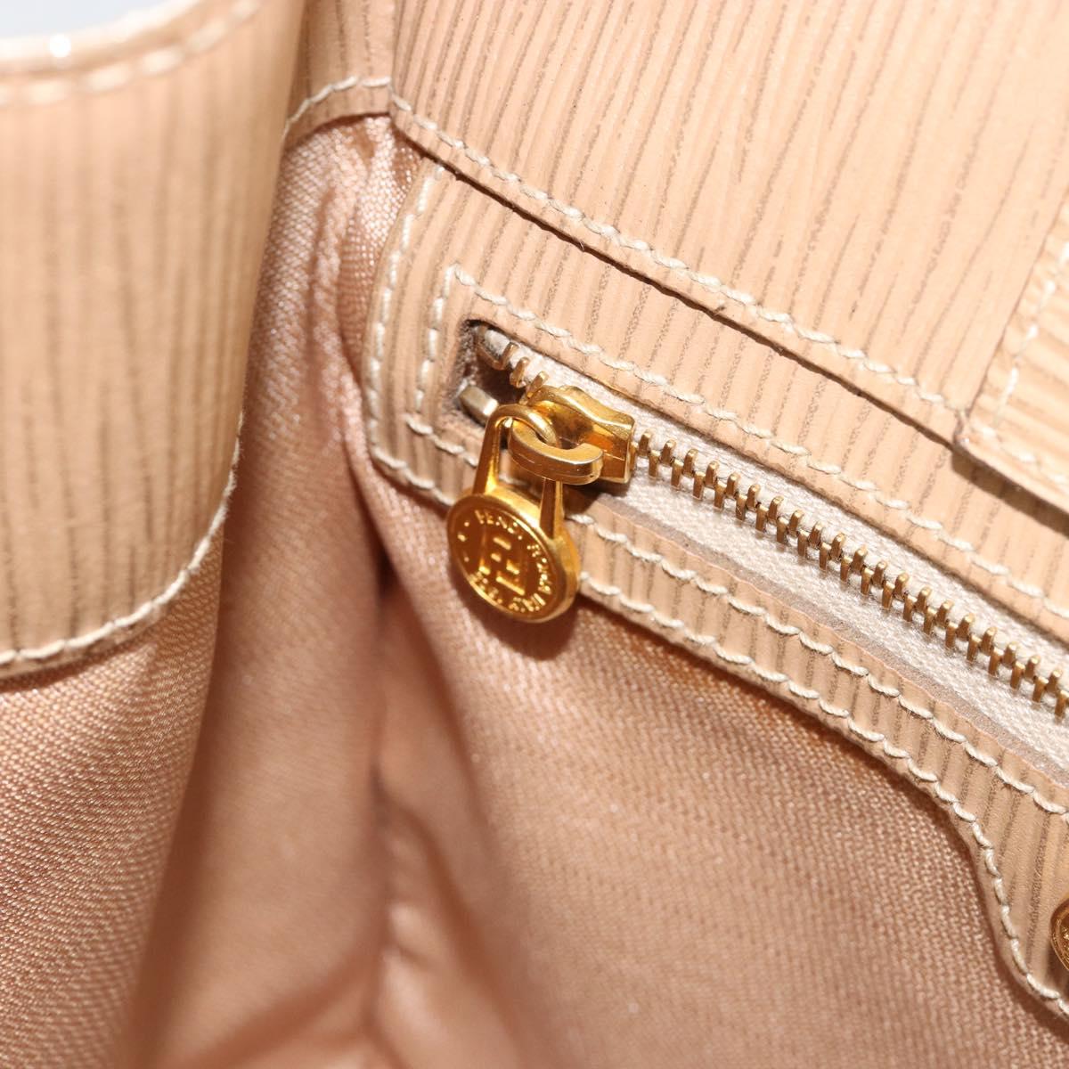 FENDI Zucca Canvas Tote Bag Beige Auth 181178