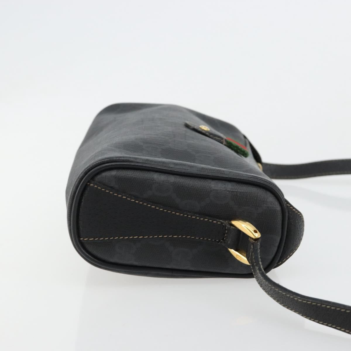 GUCCI GG Supreme Web Sherry Line Bag PVC Black Red 89 02 018 Auth 181179