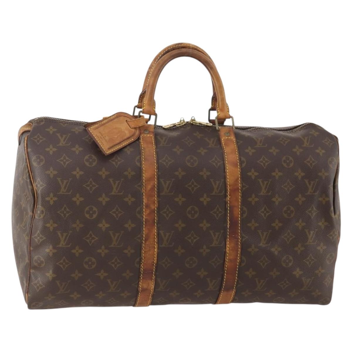LOUIS VUITTON Monogram Keepall 50 Boston Bag M41426 LV Auth 181189